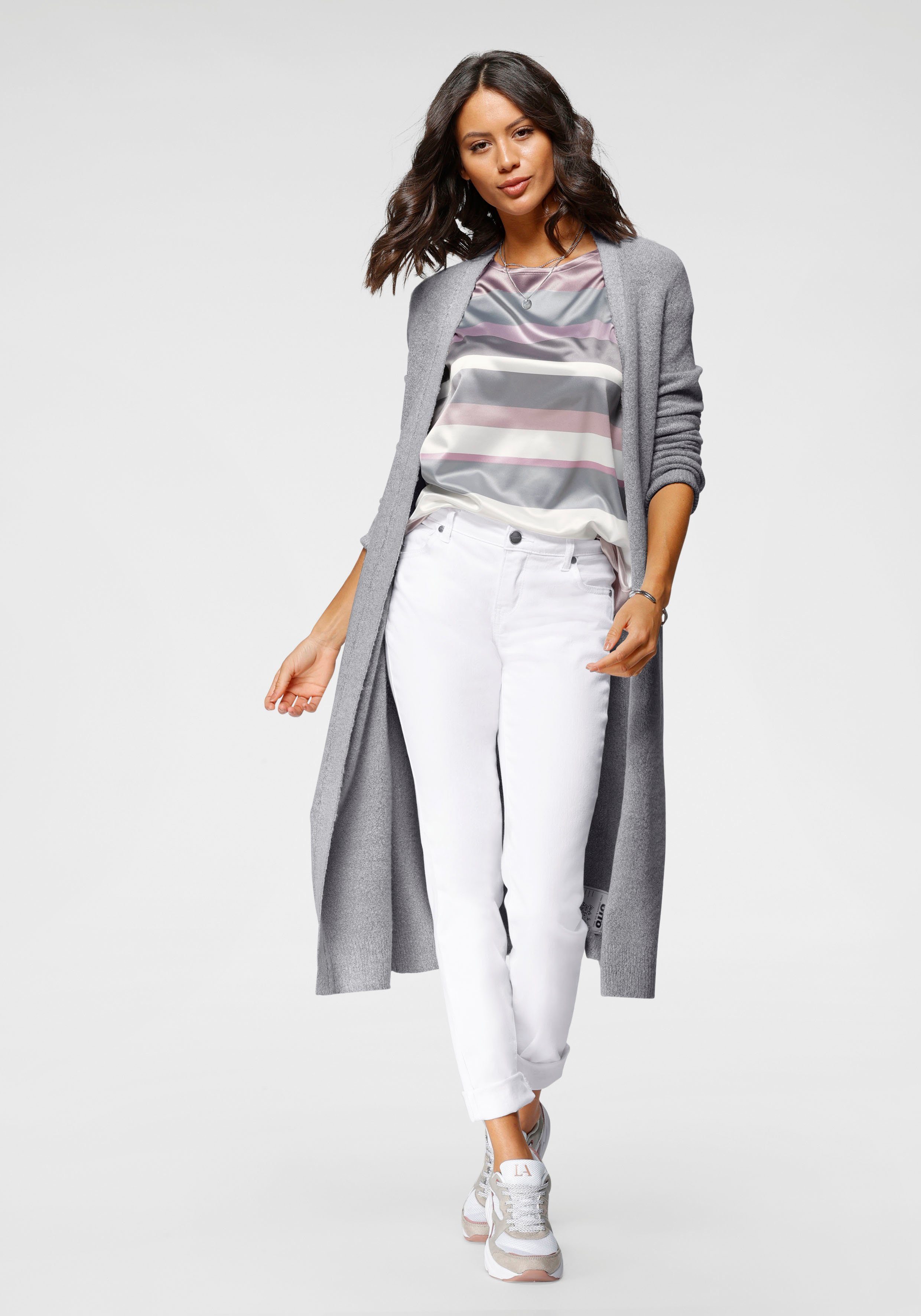 Laura Scott Shirtblouse in modieus streepdesign