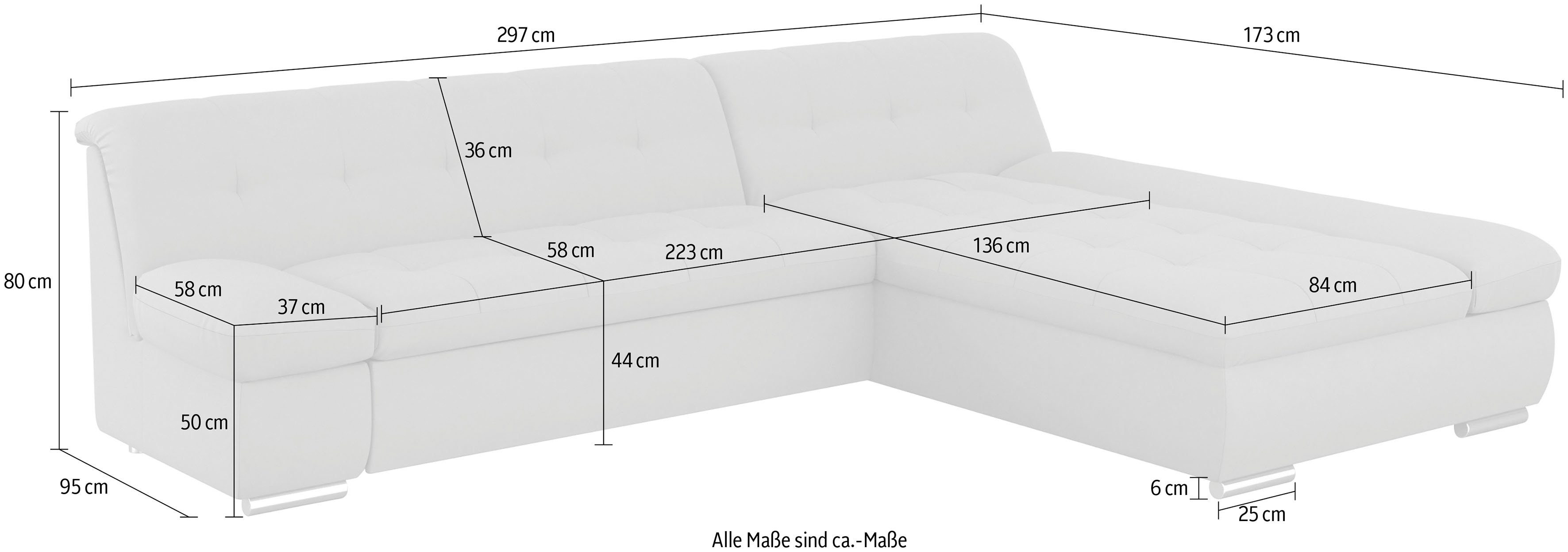 DOMO collection Hoekbank Mona L-vorm optioneel met slaapfunctie