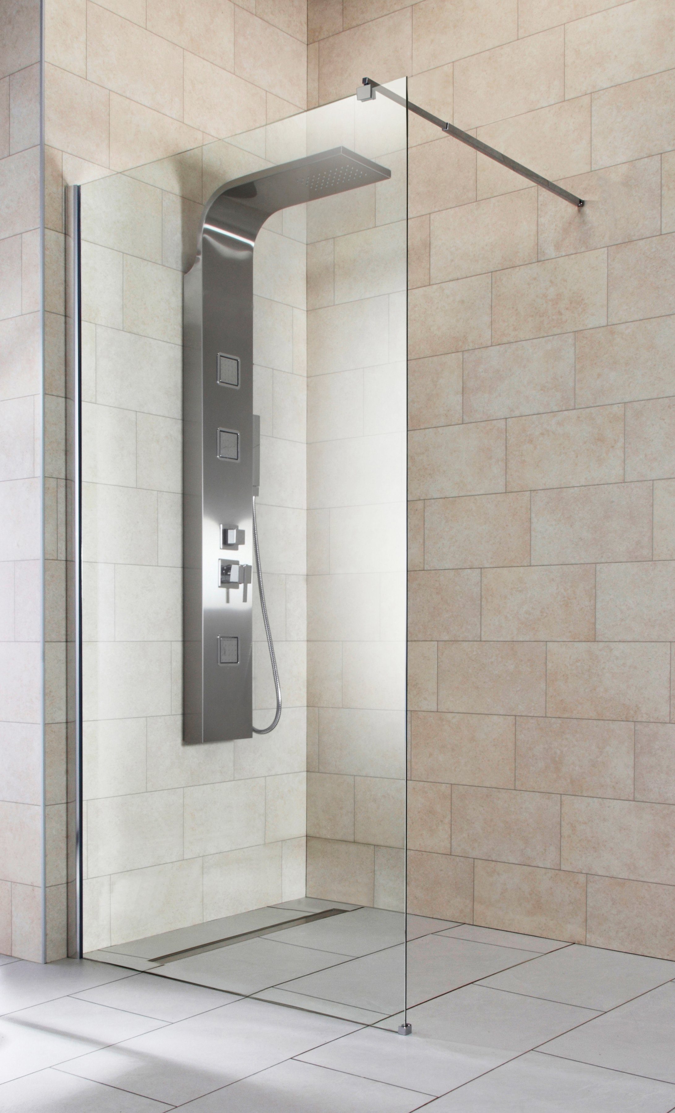 welltime Walk-in-douche Tropea light, 80 cm douchecabines zilver