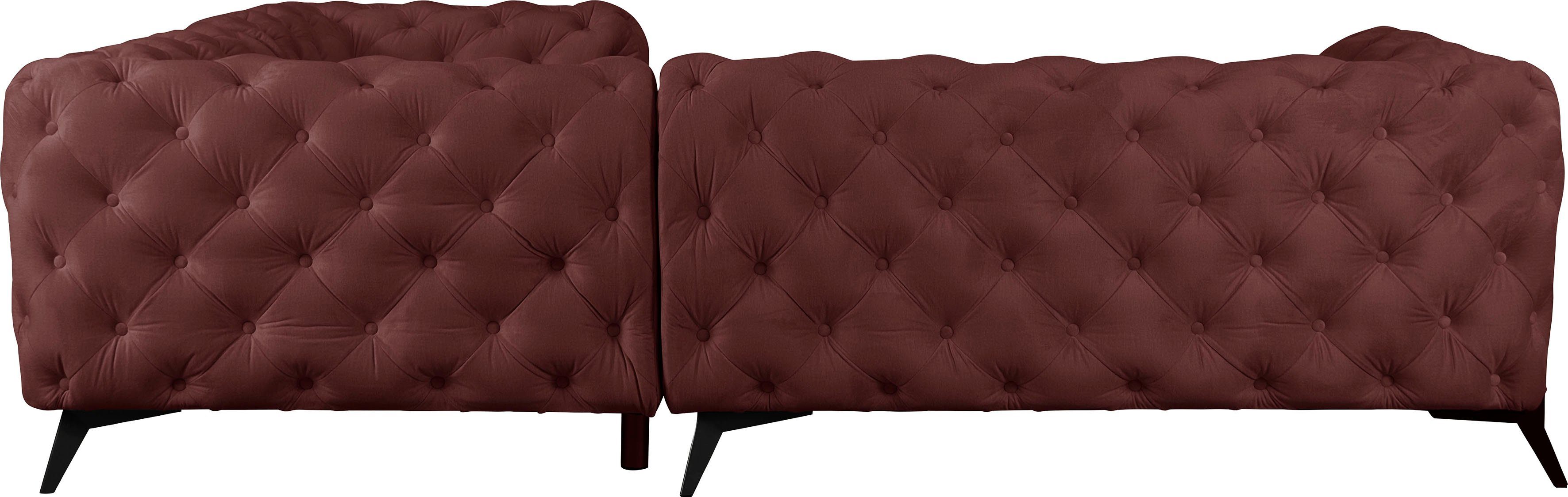Leonique Chesterfield-bank Amaury L-vorm Chesterfield-look, bxd elk 262 cm, kleur van de poten ter keuze