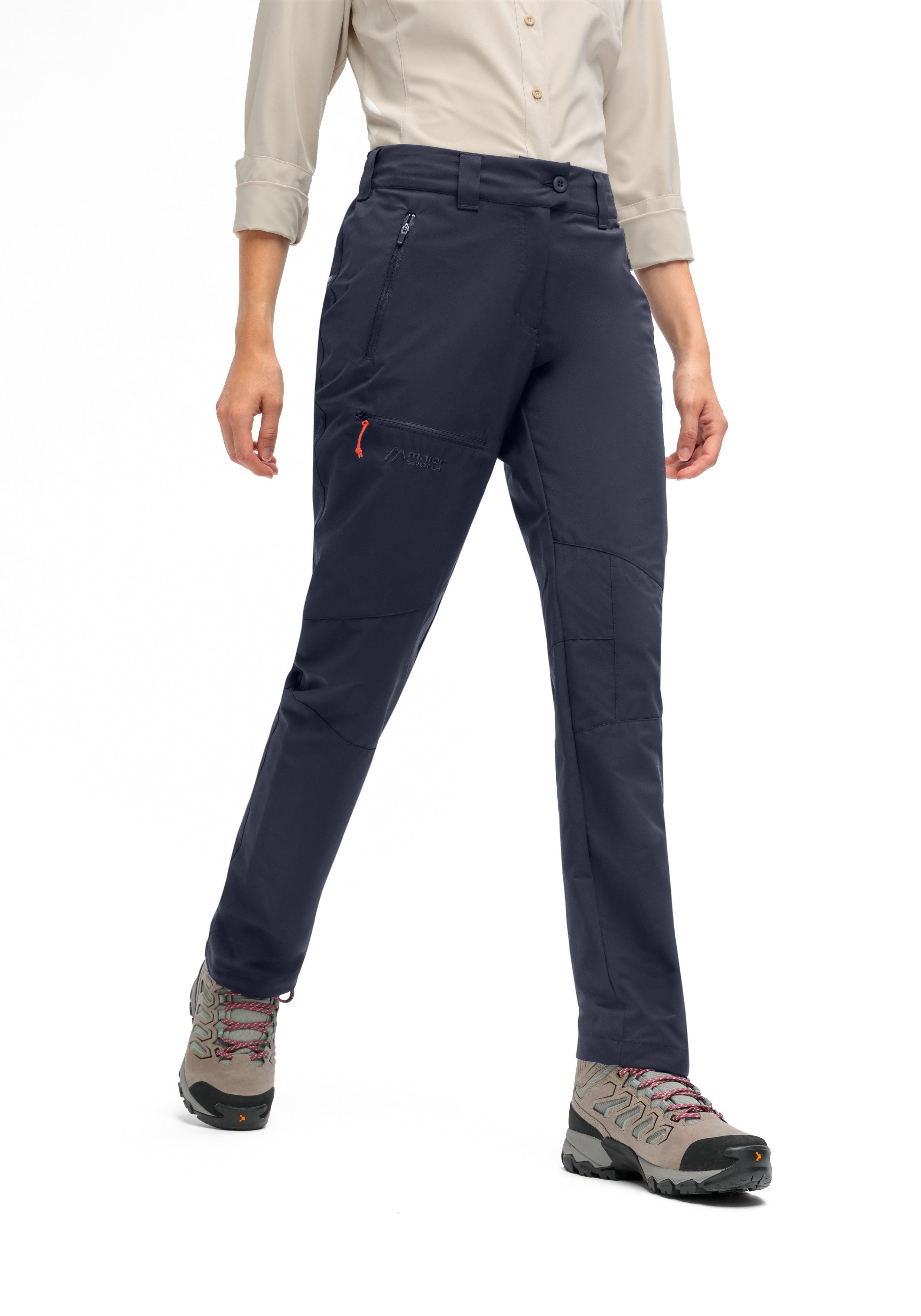 Maier Sports Outdoorbroek Lulaka loop Dames wandelbroek, functionele broek met zakken + riem, regular fit