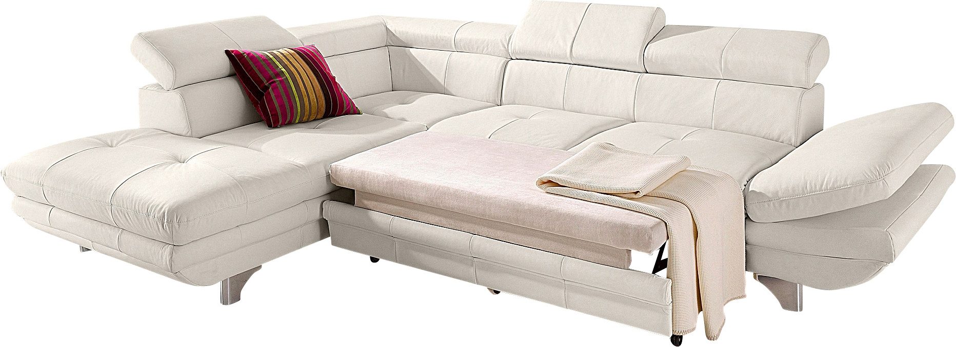 COTTA Hoekbank Enterprise L-vorm met hoofd- en armverstelling, optioneel met bedfunctie