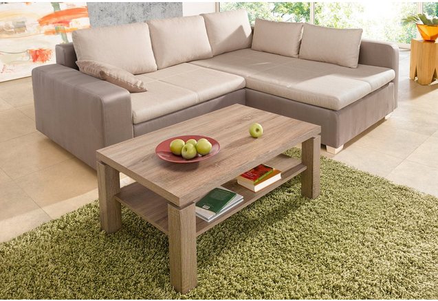 Salontafel in 2 imitatie-houtsoorten Salontafel in 2 imitatie-houtsoorten