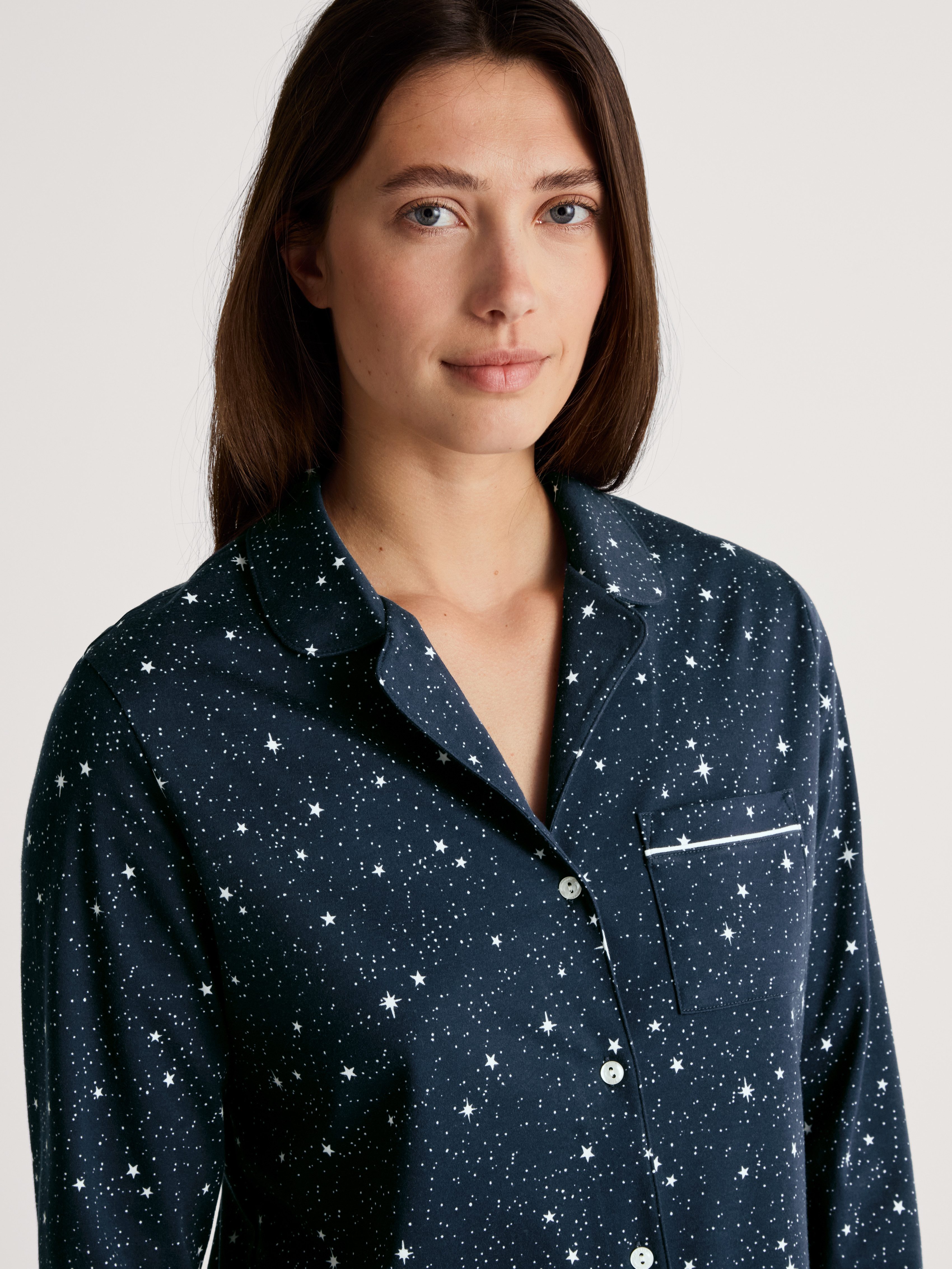 CALIDA Pyjama Sweet Dreams met reverskraag en doorlopende knoopsluiting (2-delig)