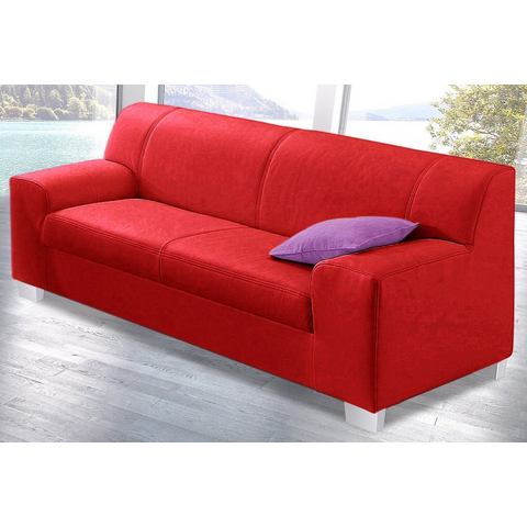 woonkamer driepersoons bankstel rood PRIMABELLE microgaren Primabelle Softlux structuurstof