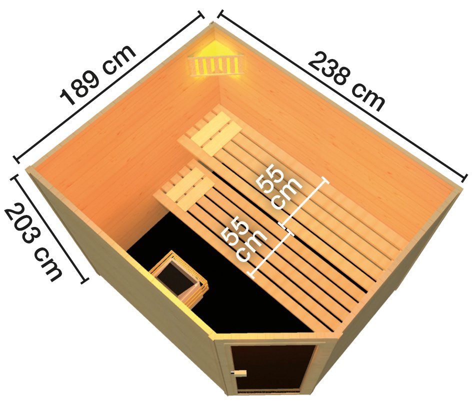 weka Sauna Vaasa 3 hoek 7,5 kw kachel met externe bediening
