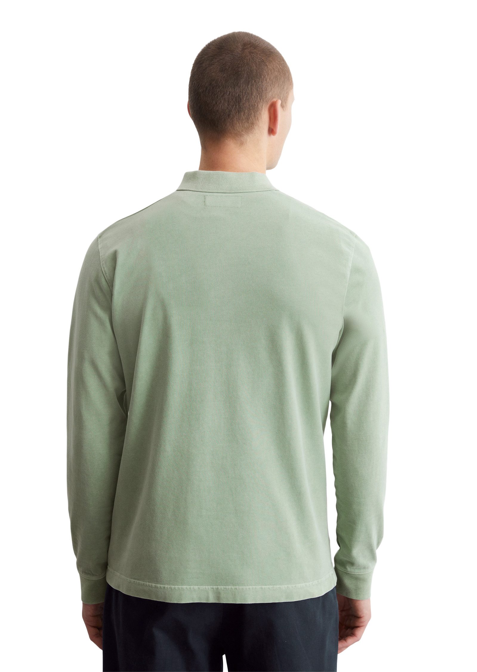 Marc O'Polo Poloshirt met lange mouwen in washed-look