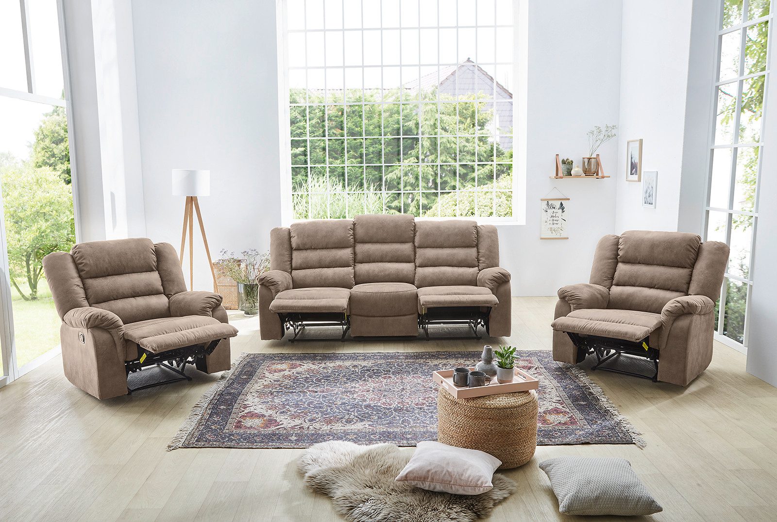 Jockenhöfer Gruppe Fauteuil Cleveland met ligfunctie door halfautomatische relaxfunctie, vering