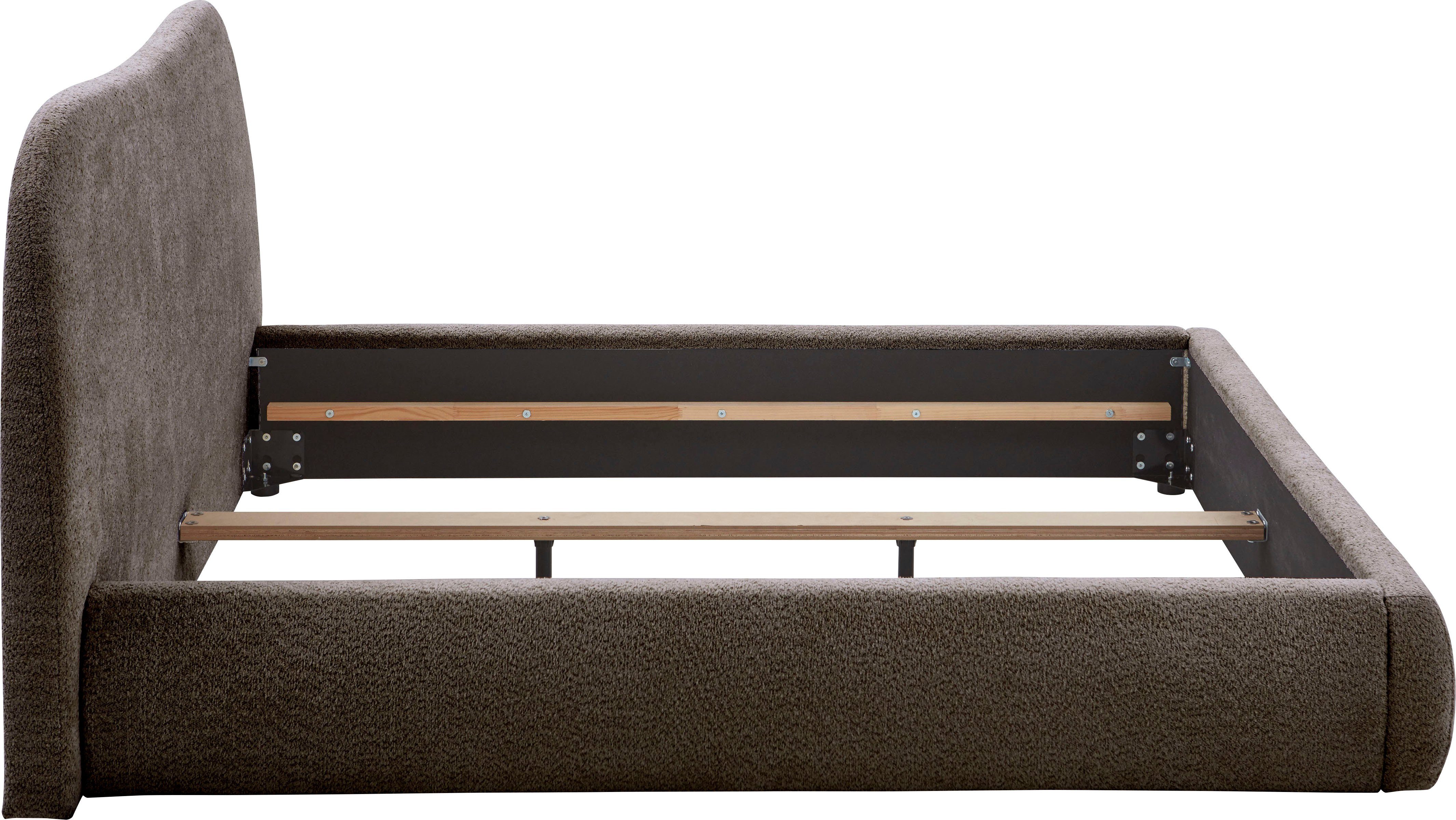 ATLANTIC home collection Gestoffeerd bed Sophie met of zonder opbergruimte, hoogwaardige bouclé bekleding