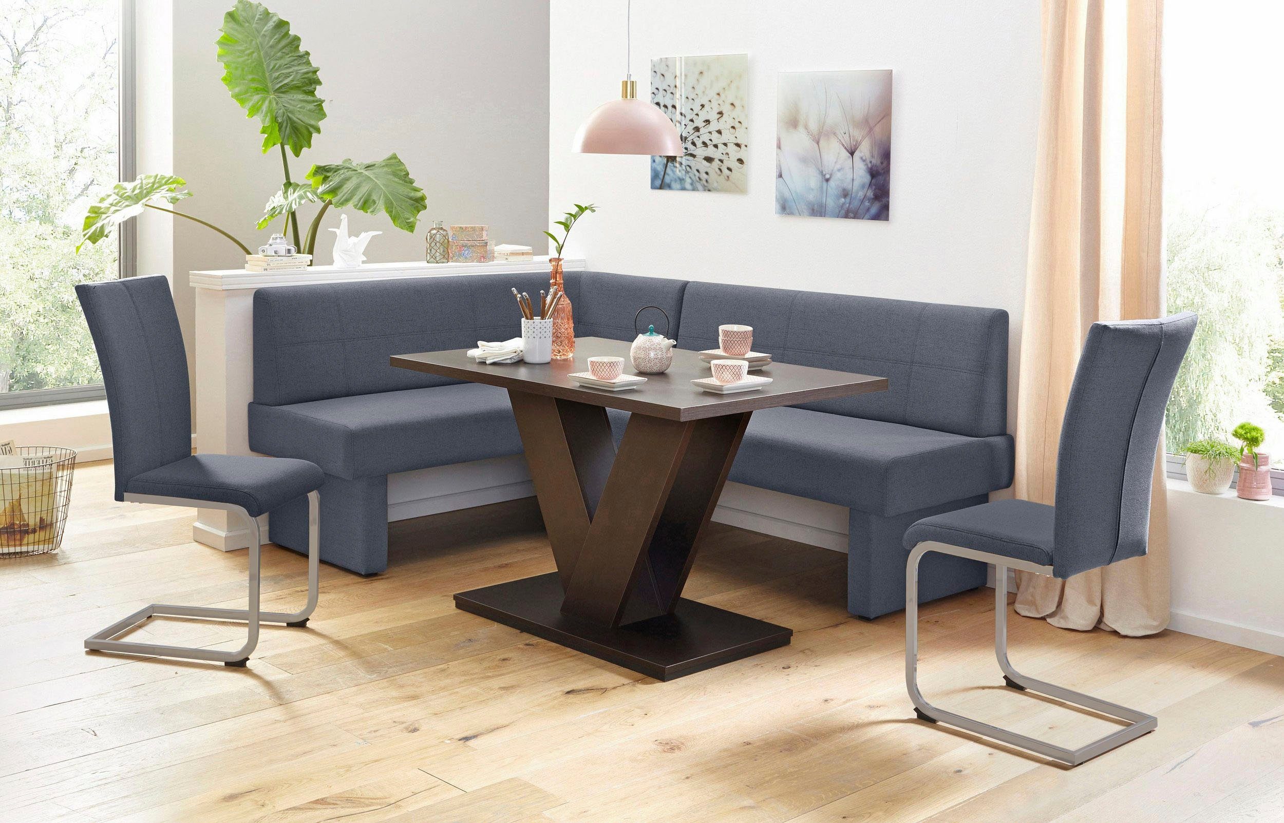 Home affaire Vrijdragende stoel Nils Stoel belastbaar tot 120 kg, frame metaal in chroom-look of zwart (set, 2 stuks)