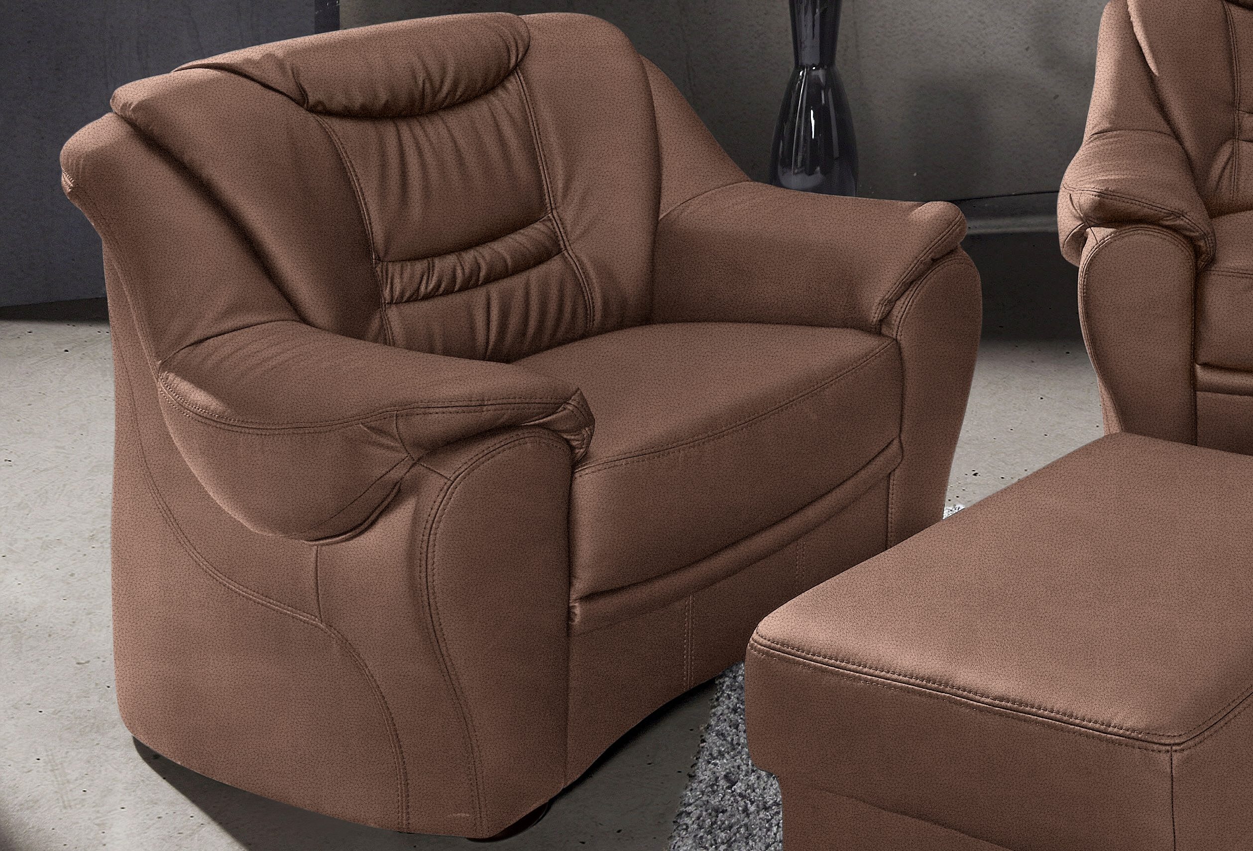 sit&more Fauteuil Benson fauteuils maat Luxe-microvezel bruin