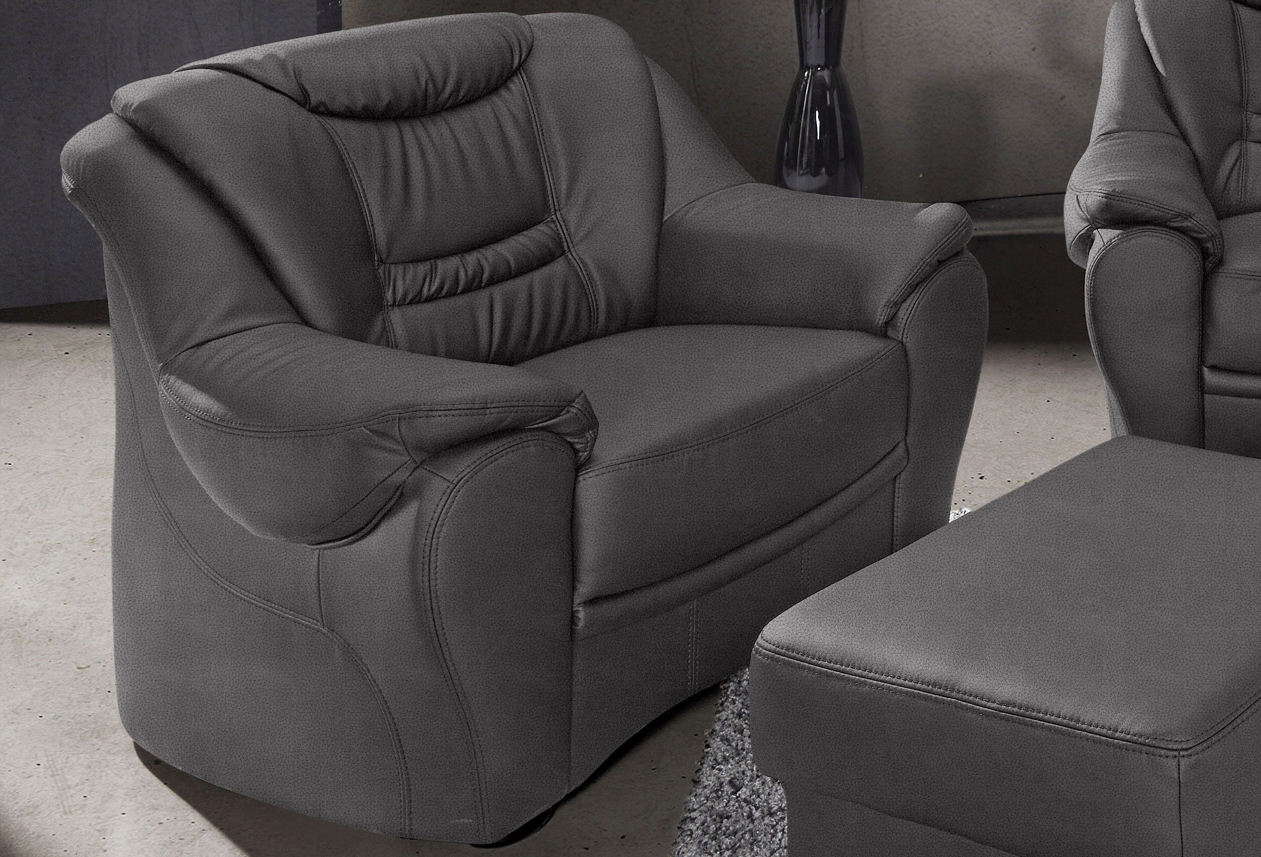sit&more Fauteuil Benson fauteuils maat Luxe-microvezel grijs