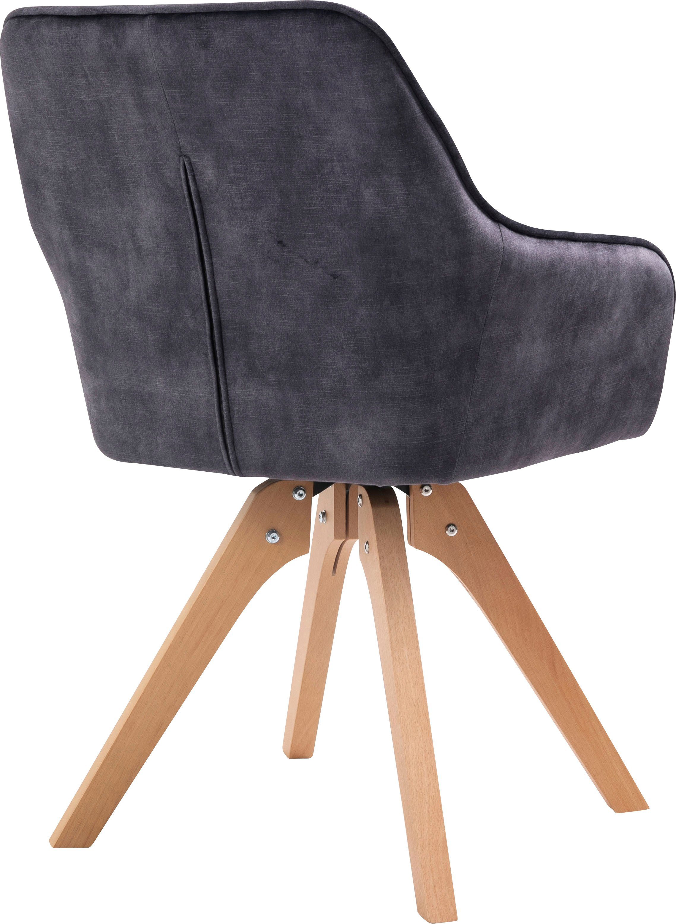 SalesFever Eethoek (5-delig), tafelbreedte 160 cm, stoelen 180° draaibaar, met fluweel