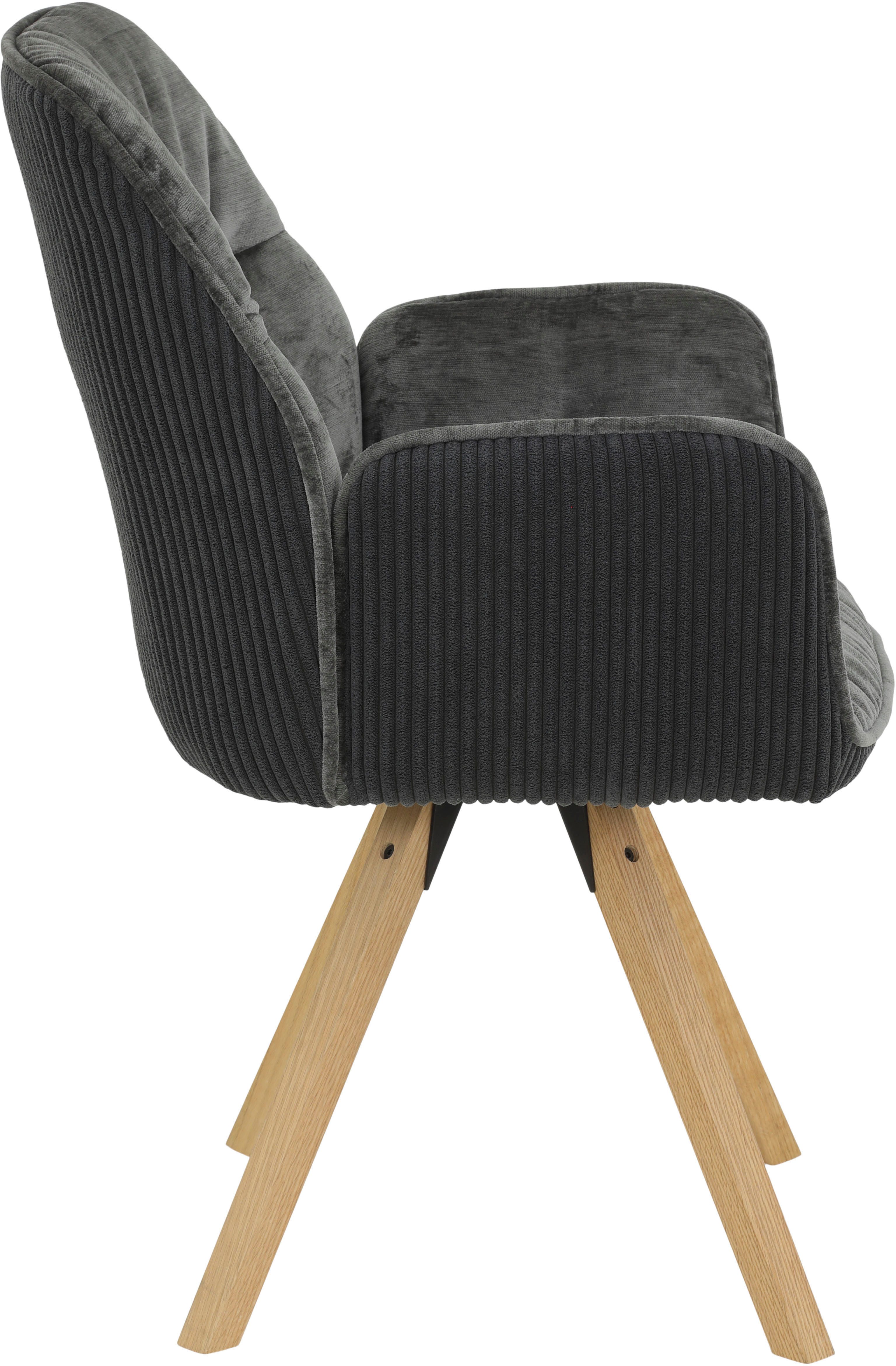 HELA Eetkamerstoel BEATRIX Auto-return 270°, frame massief hout, materiaalcombinatie (set, 2 stuks)