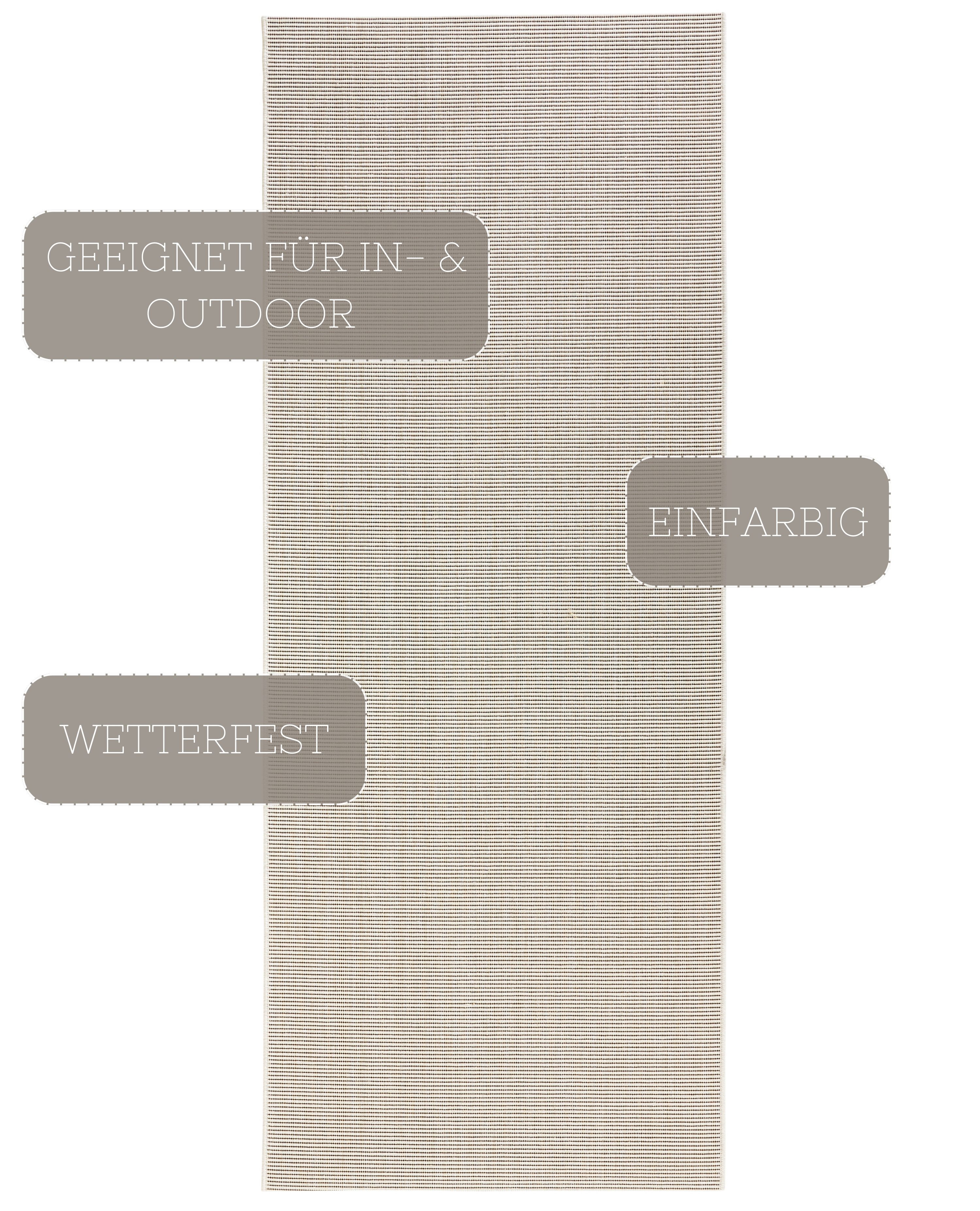 HANSE Home Vloerkleed Match Binnen- en buitengebruik, kortpolig, loper, modern, effen kleuren, woonkamer, balkon