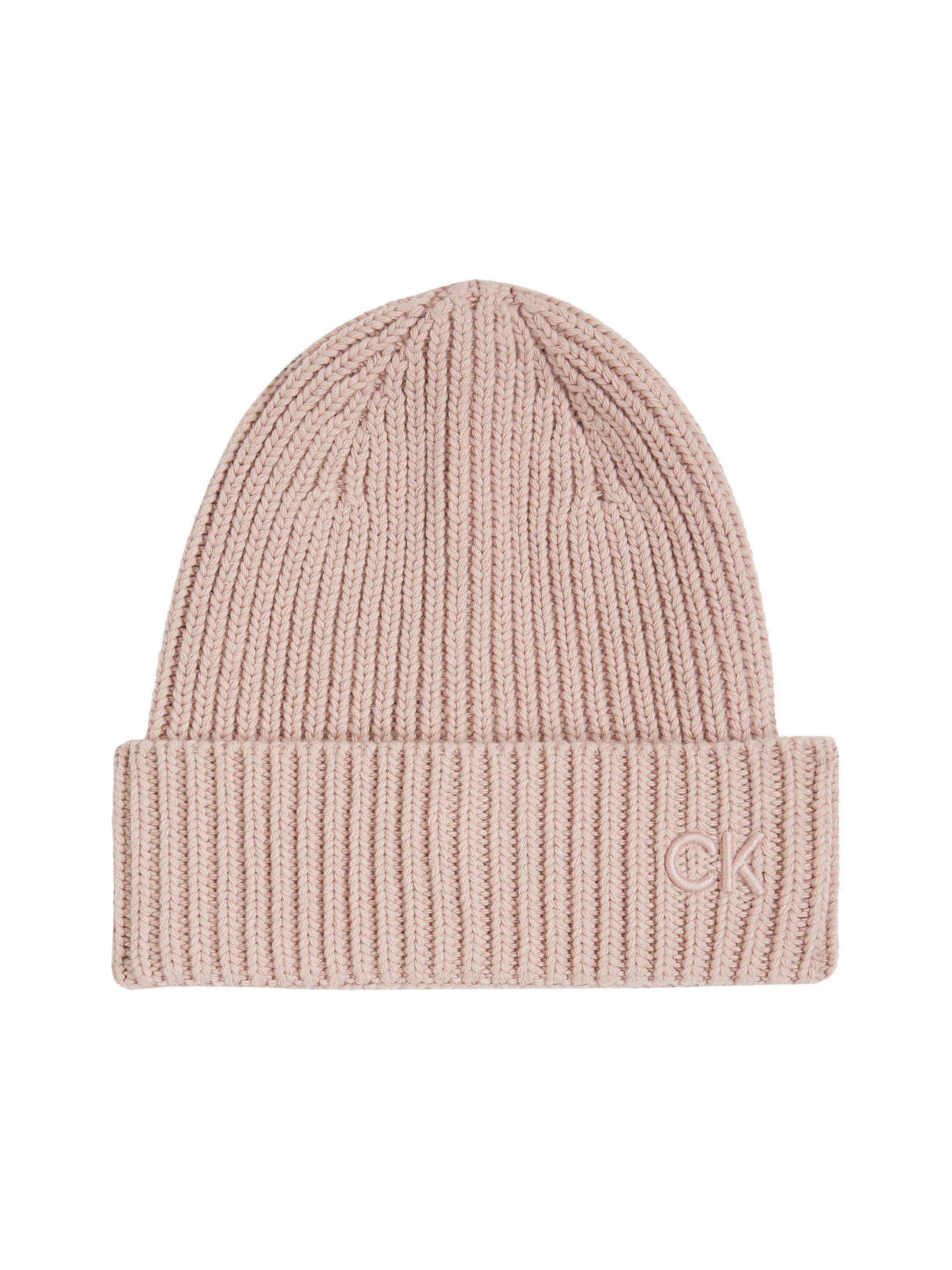 Calvin Klein Beanie CK EMBROIDERY COTTON RIB BEANIE