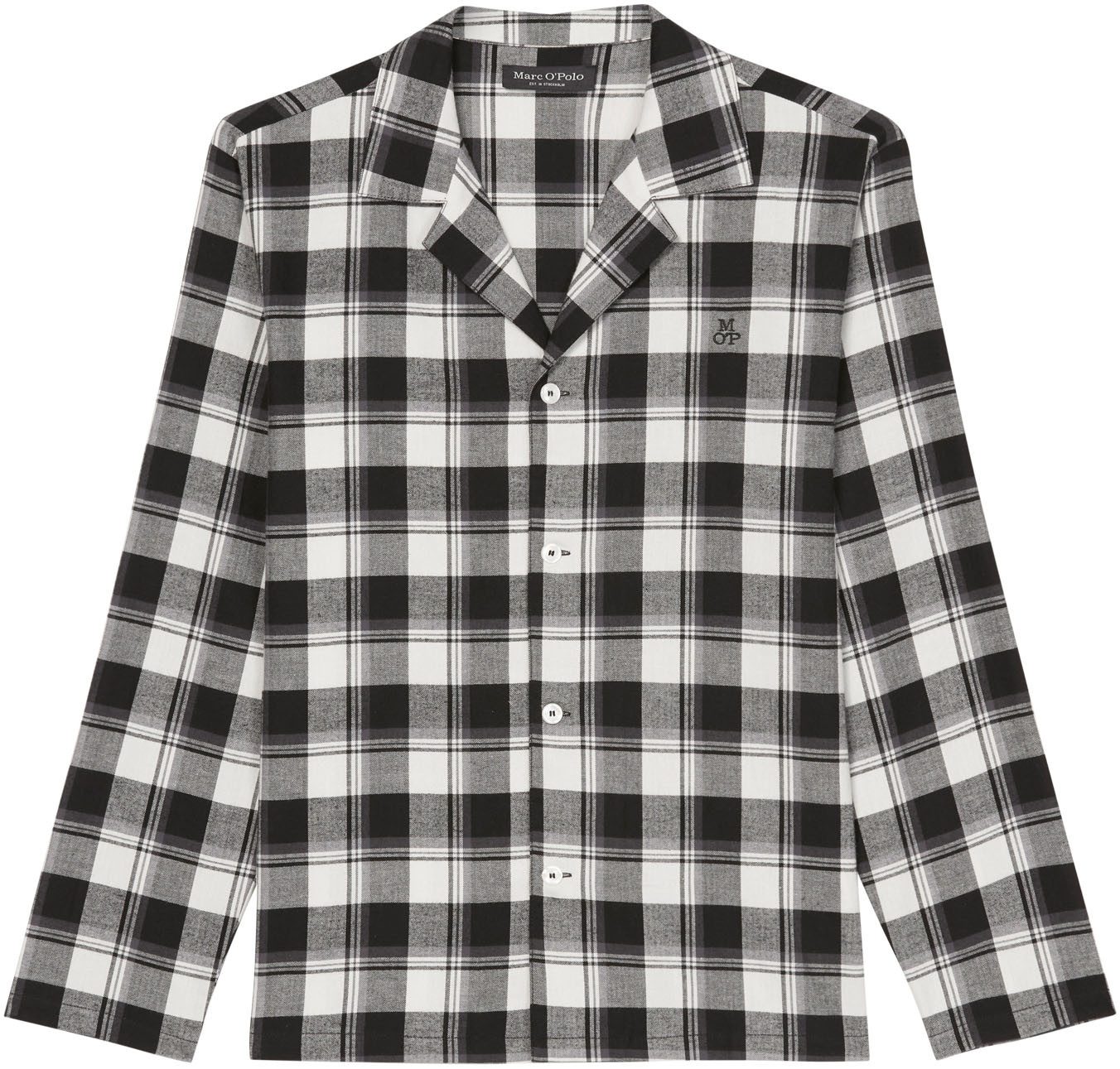 Marc O'Polo Pyjama top Homey flanel met doorknoopsluiting