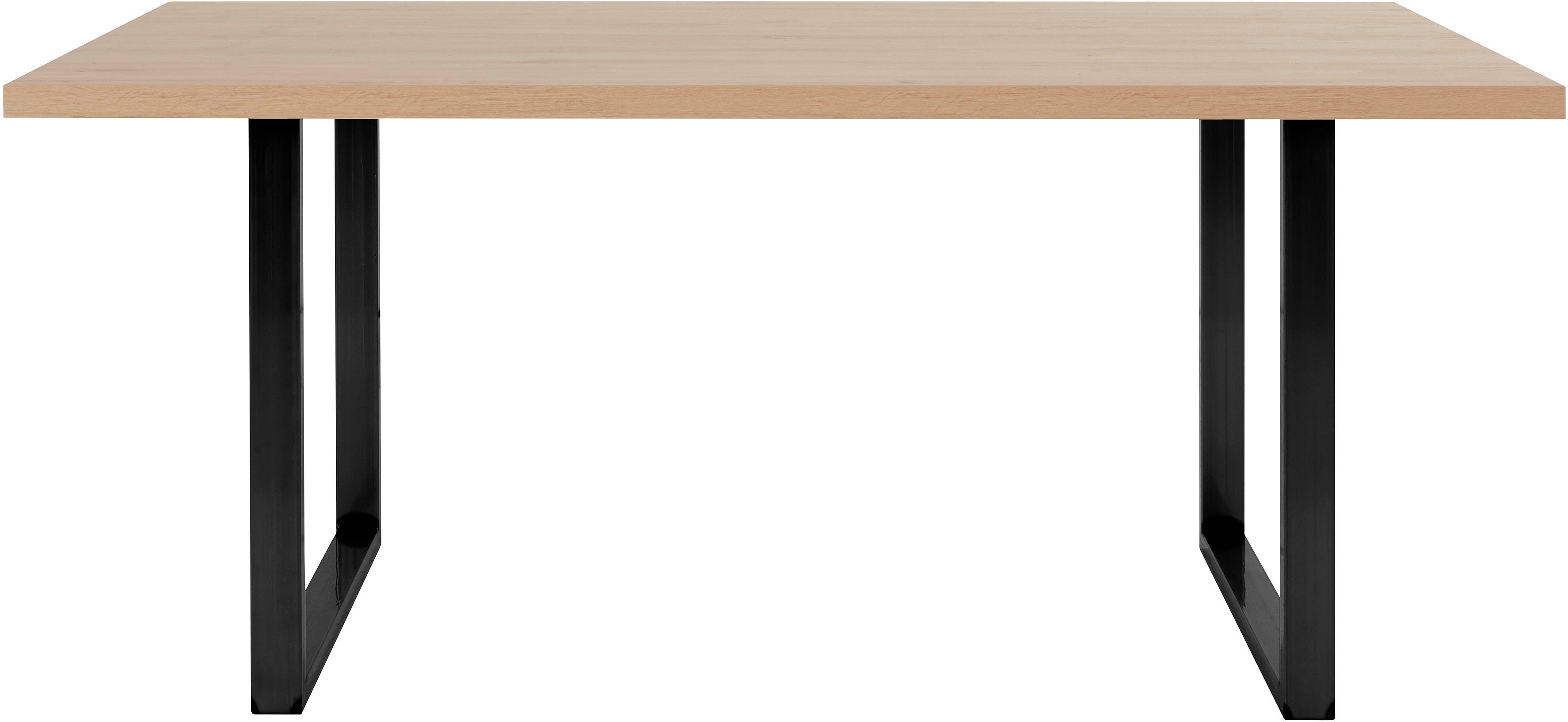 FORTE Eettafel Breedte 160 cm, beugelonderstel in industriële look