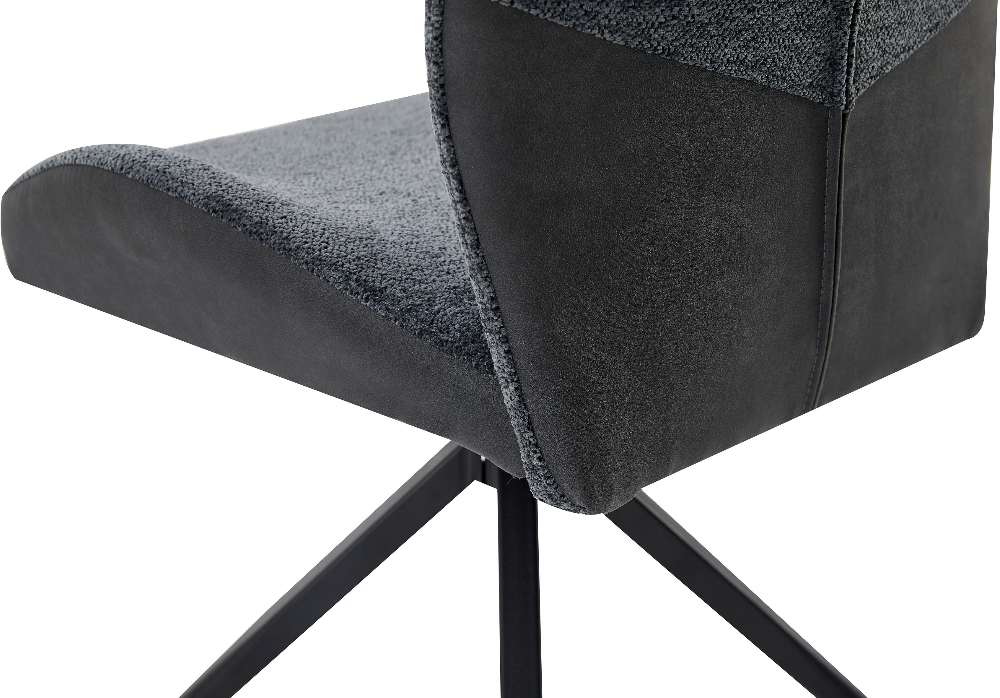 byLIVING Eetkamerstoel Snap 2-delige set met 360 graden draaifunctie, vintage microvezel en boucle stof (set, 2 stuks)