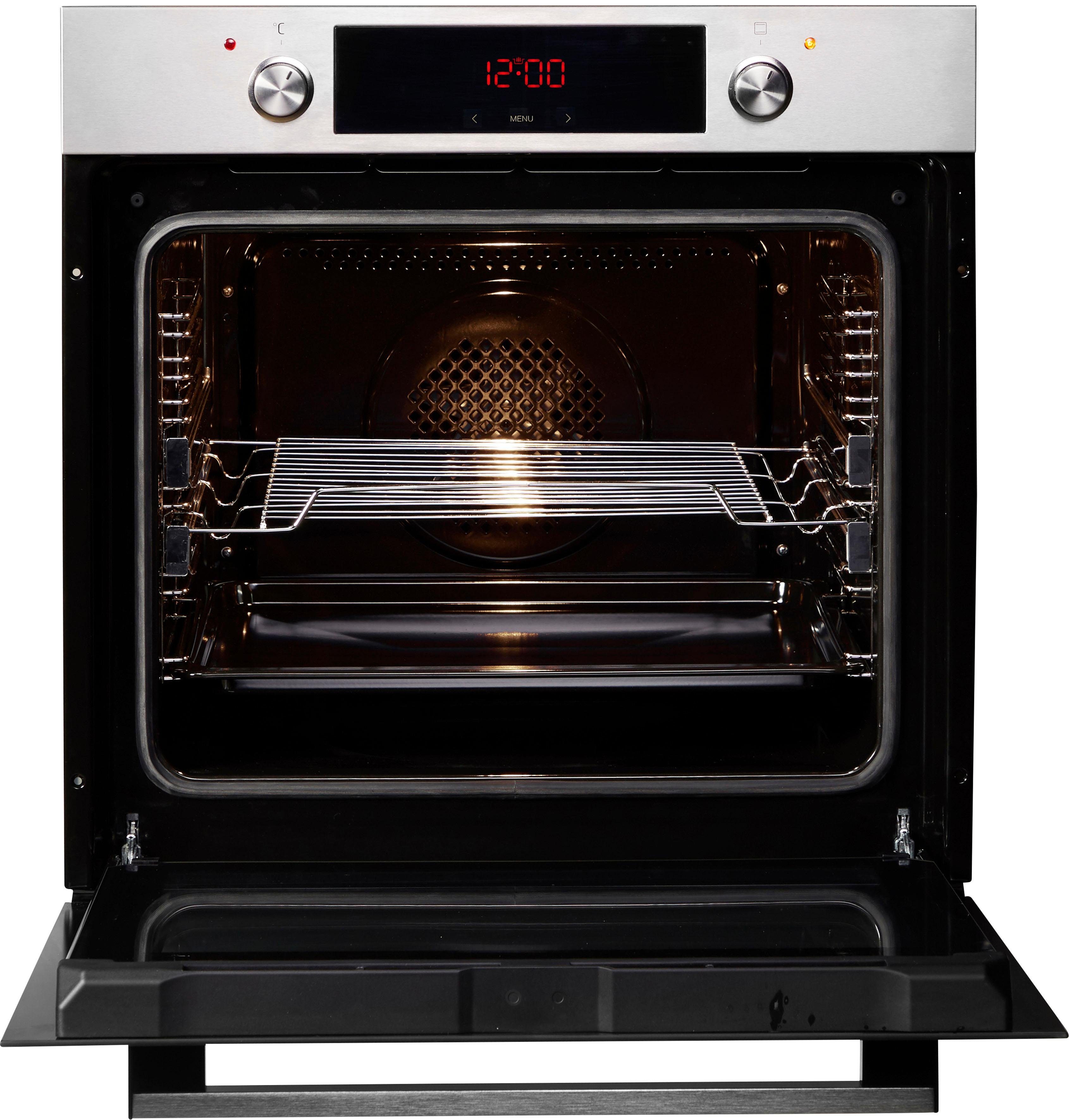 Amica Inbouwoven EBX 944 620 E Extra grote oven met 2 uittrekelementen, bakplaten glijden veilig uit.