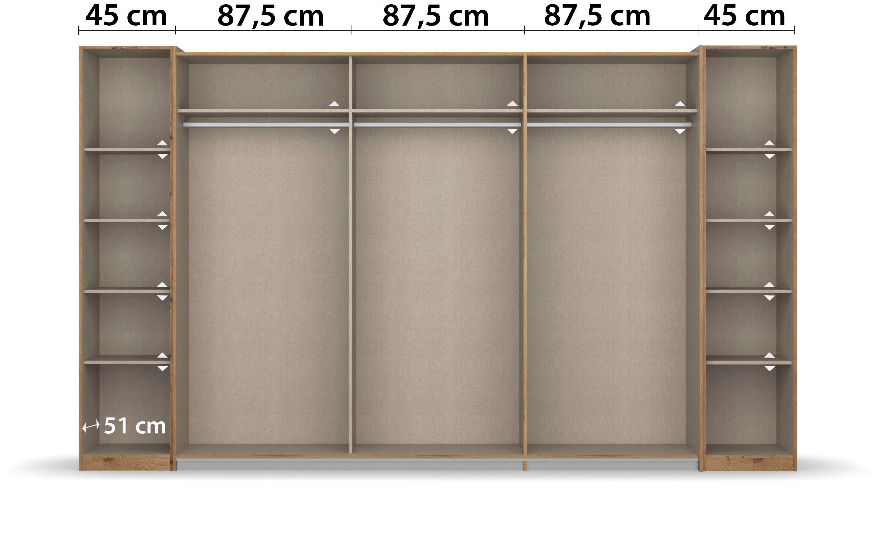 rauch Zweefdeurkast Kledingkast draaideurkast kast garderobe KRONACH TOPSELLER met draaideuren en schuifdeuren en spiegels, veel planken made in germany