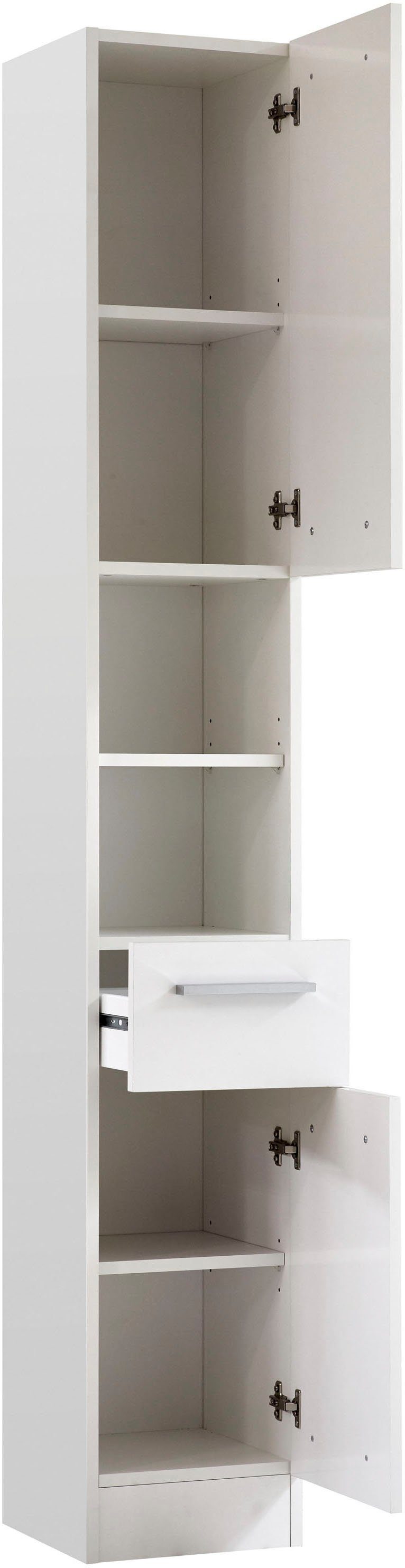 Saphir Badkamerserie Quickset 335 8-delig, wastafelonderkast met led-spiegelkast Hoge kasten, onderkasten, hangende kasten, inclusief deurdemper, 17 deuren (10-delig)