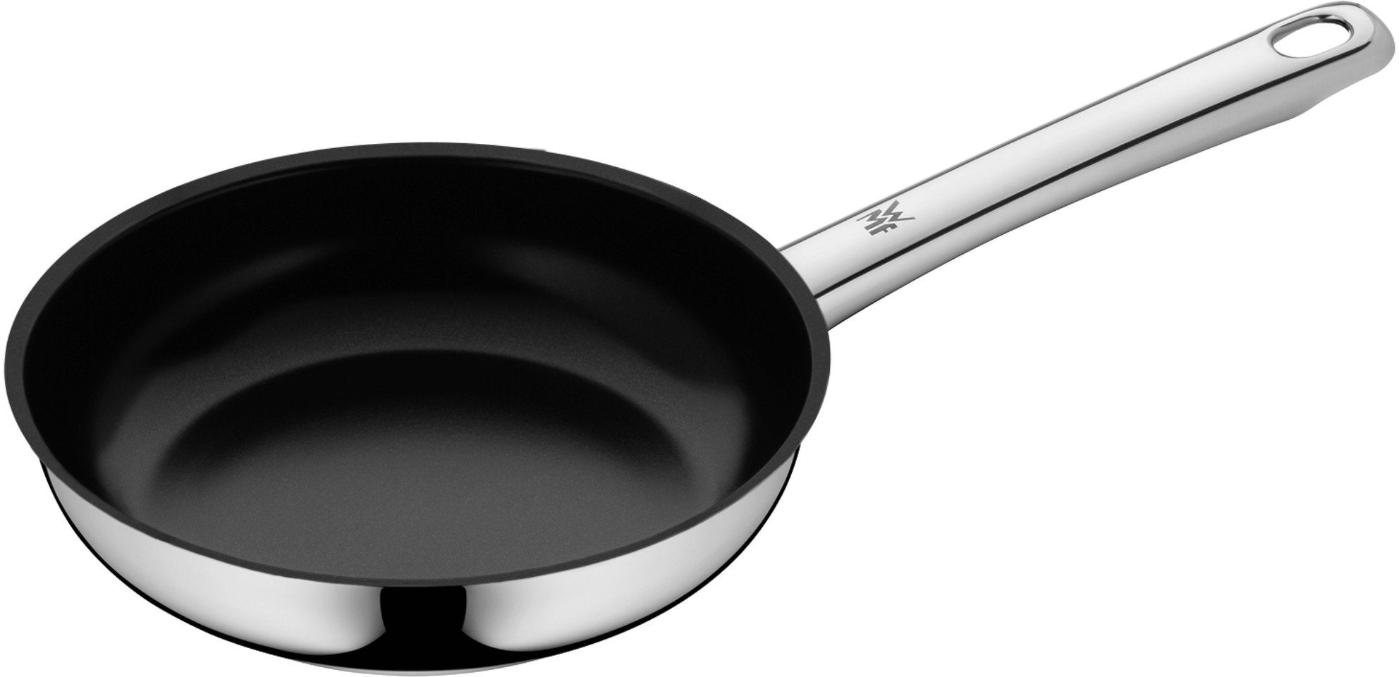 WMF Koekenpan Devil pan 28 cm Pan met keramische coating, inductie geschikt voor alle soorten fornuizen (1-delig) koekenpannen zilver(kleur)