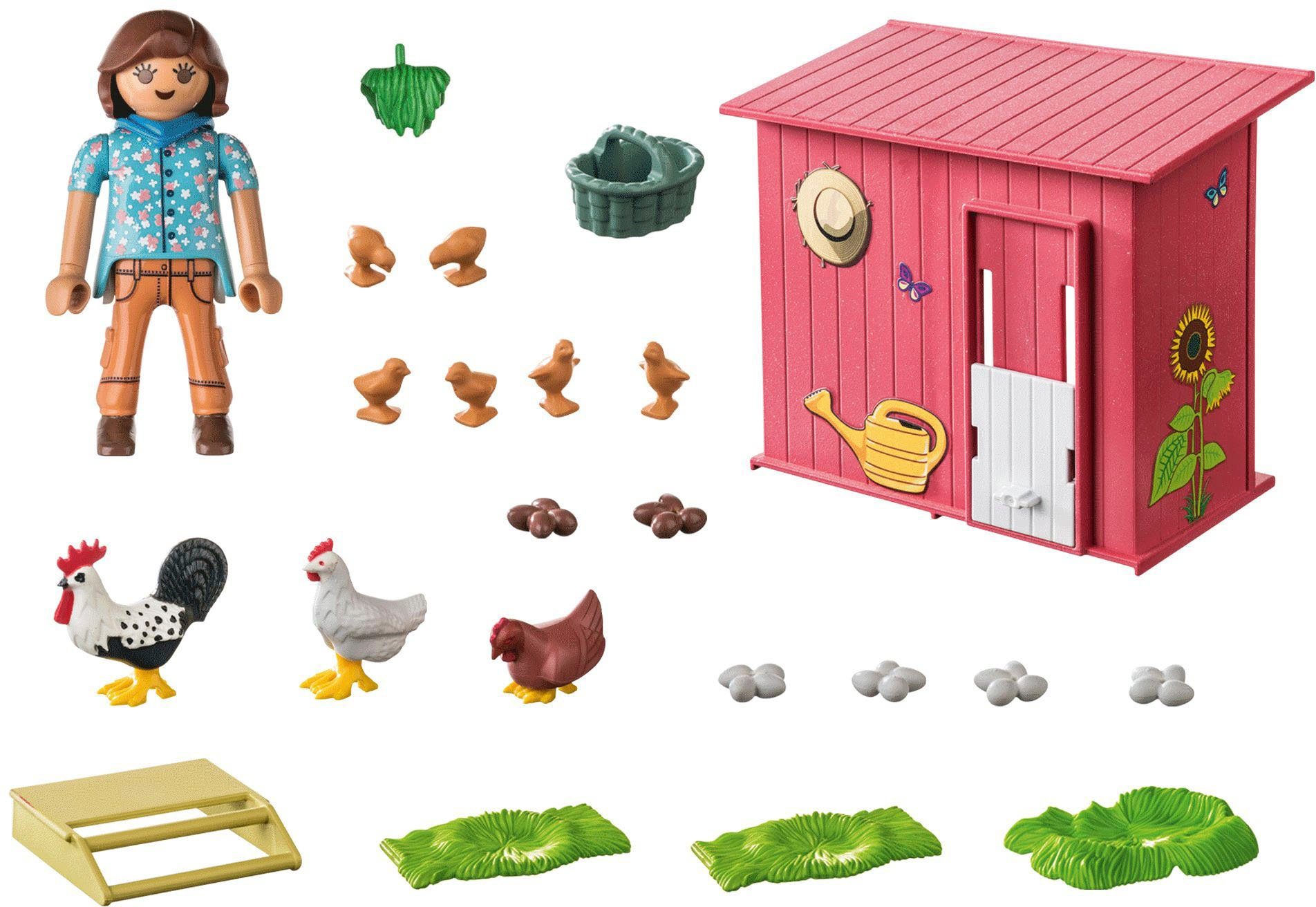 Playmobil® Constructie-speelset Kippen met kuiken (71308), country gedeeltelijk van gerecycled materiaal, made in germany (29-delig)