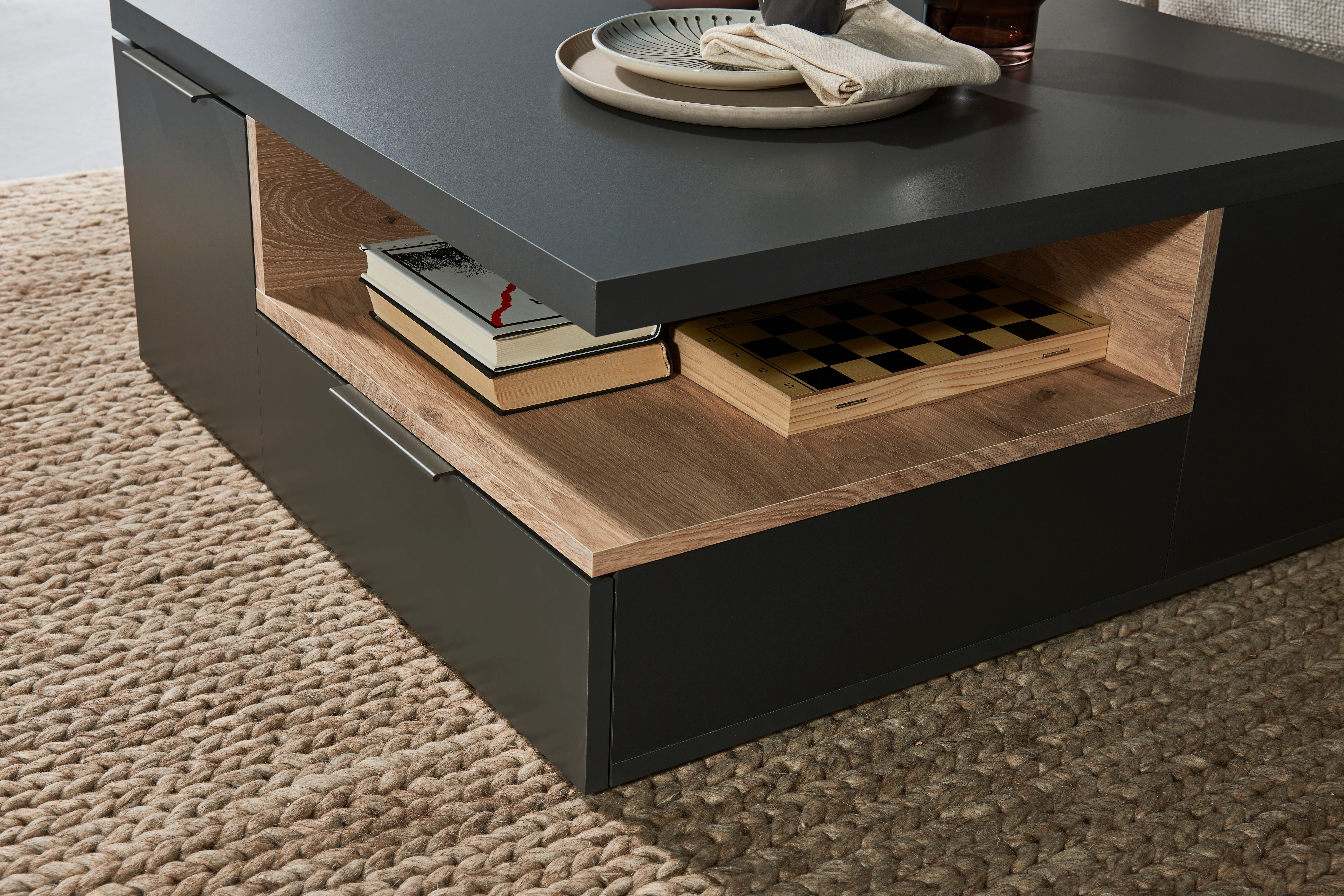Stolkom Salontafel Enna, TOPSELLER! 80x80 cm, salontafel met lades, melamine gecoat