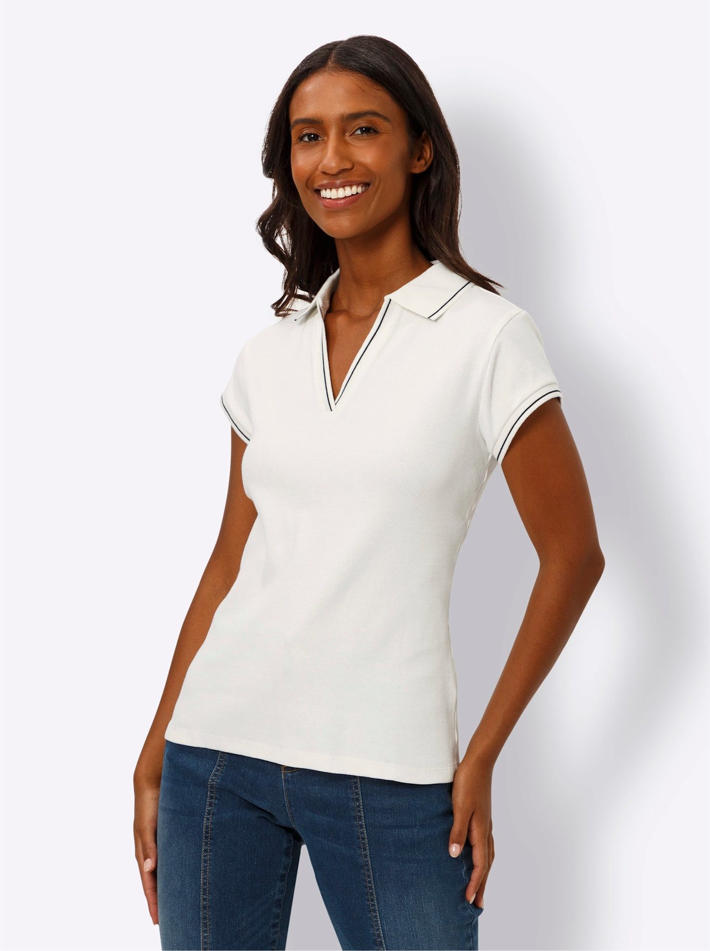 heine Shirt met korte mouwen Poloshirt (1-delig)