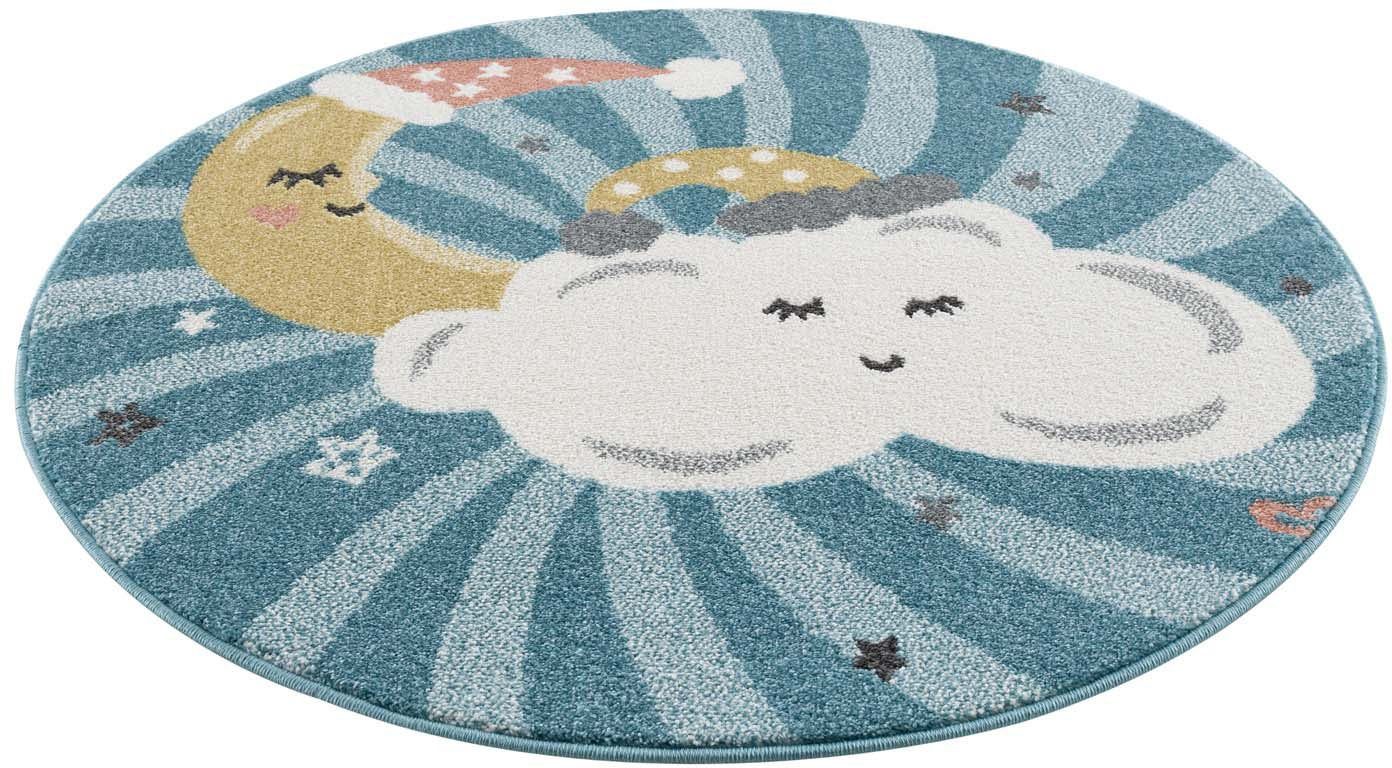 Carpet City Kindervloerkleed Anime9380 Vloerkleed maan, wolken, sterren, zachte pool