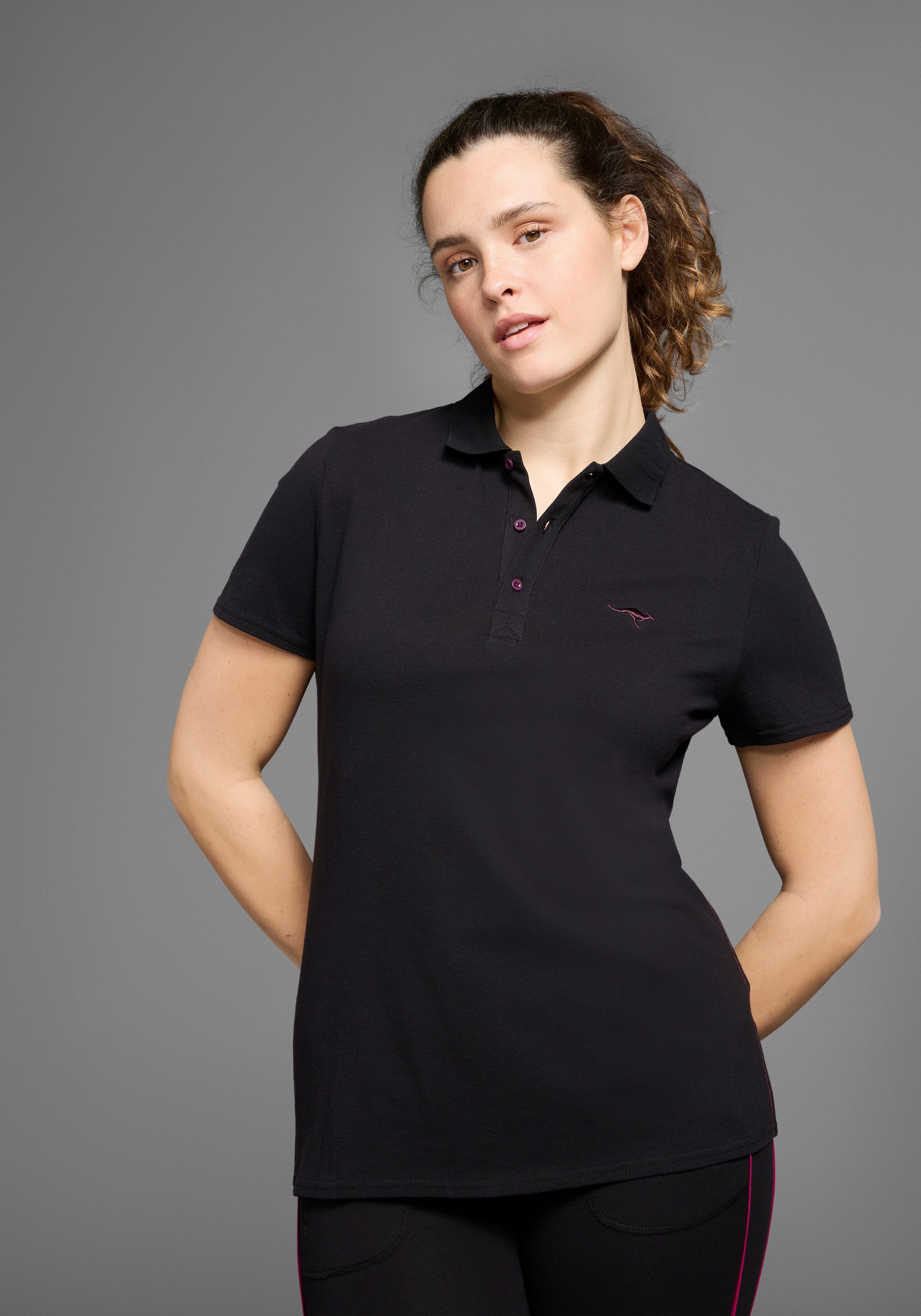 KangaROOS Poloshirt Korte mouwen, effen, polokraag, van katoen
