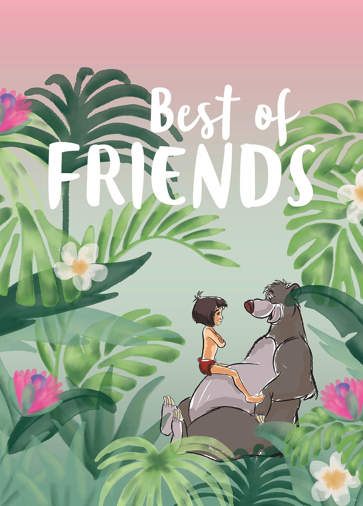 Komar Wanddecoratie Jungle Book best of Friends Wanddecoratie voor de kinderkamer - zonder lijst (1 stuk)