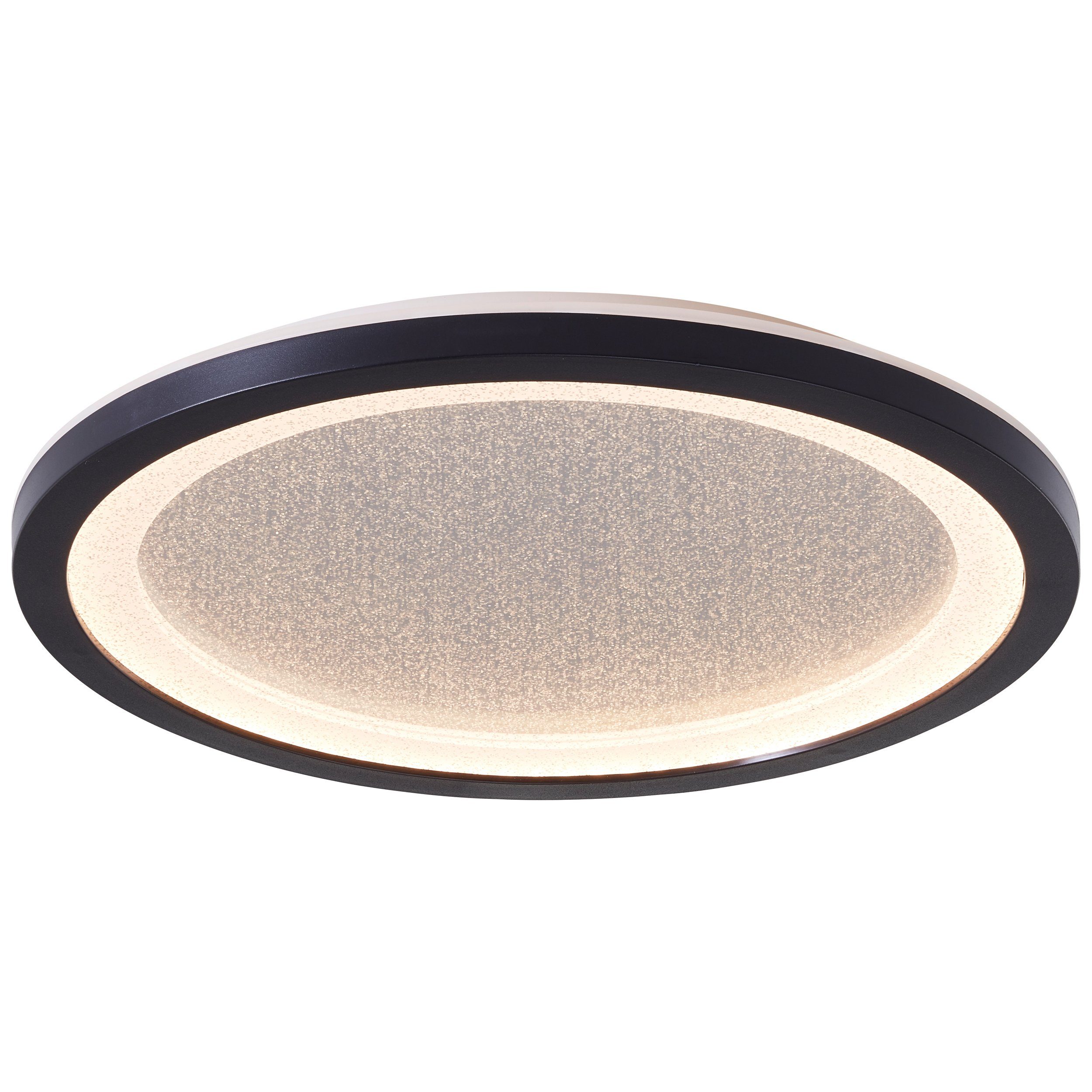 Brilliant Leuchten Led-plafondlamp Mosako LED paneel, glittereffect, D 25 cm, 2300 lm, 3000 K, zwart/wit