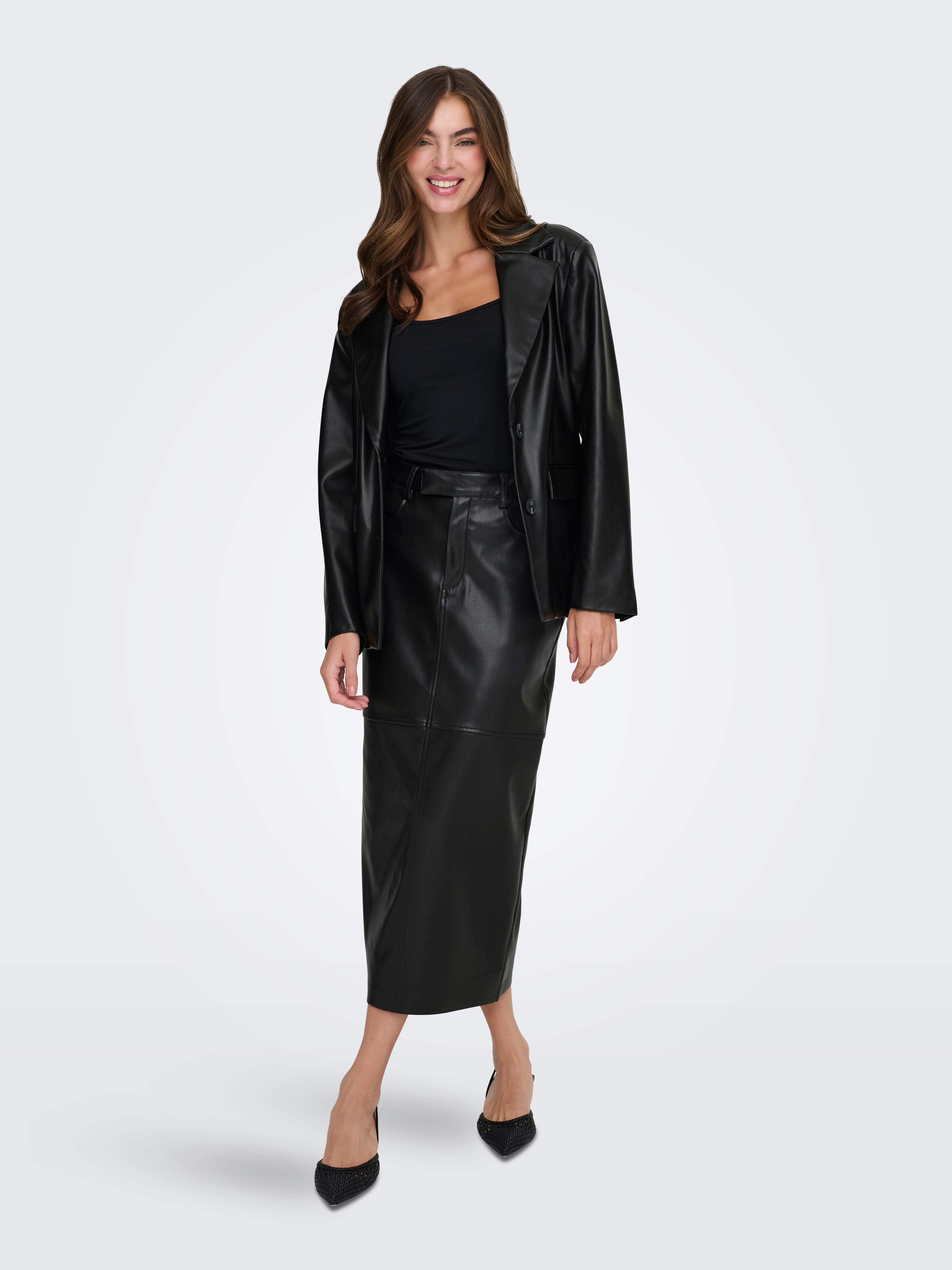 Only Leren blazer ONLVERONA FAUX LEATHER FIT BLAZER CC OTW