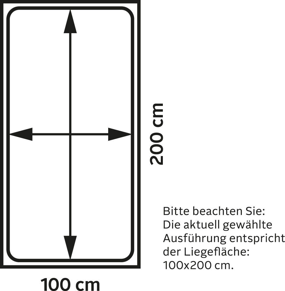 priess Bed Husum slaapkamer tienerkamer bedombouw met comforthoogte, verschillende uitvoeringen, hoogwaardige premium kwaliteit