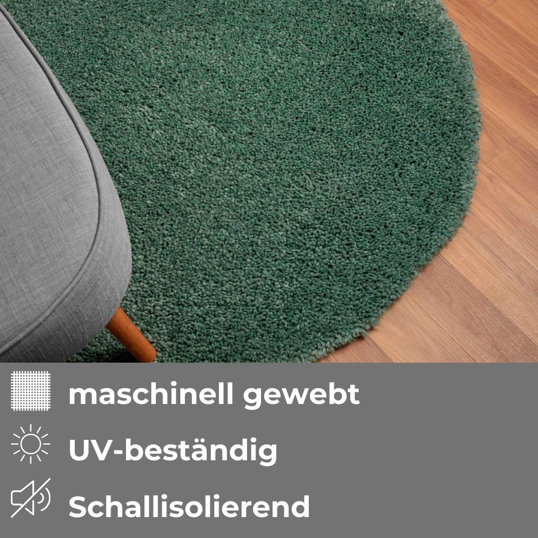 my home Hoogpolig vloerkleed Banji Uni-kleuren, zacht en fluffy, ook als rechthoekig verkrijgbaar