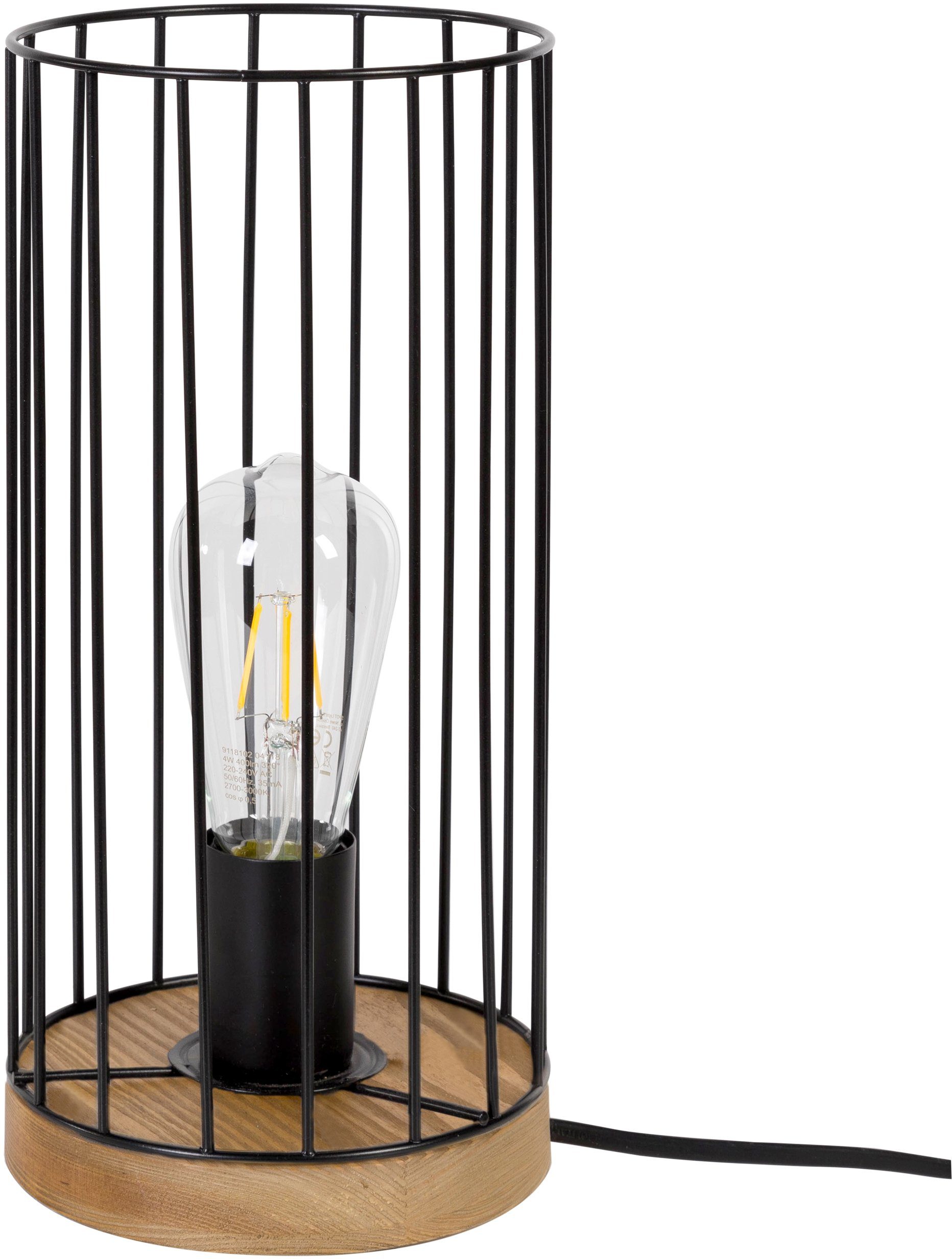 BRITOP LIGHTING Tafellamp Swan Decoratieve lamp van eikenhout, FSC®-gecertificeerd, met draadkap, bijpassende LM E27 / exclusief, Made in Europe (1 stuk)