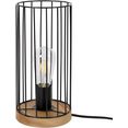 britop lighting tafellamp swan decoratieve lamp van eikenhout, fsc-gecertificeerd, met draadkap, bijpassende lm e27 - exclusief, made in europe (1 stuk) zwart