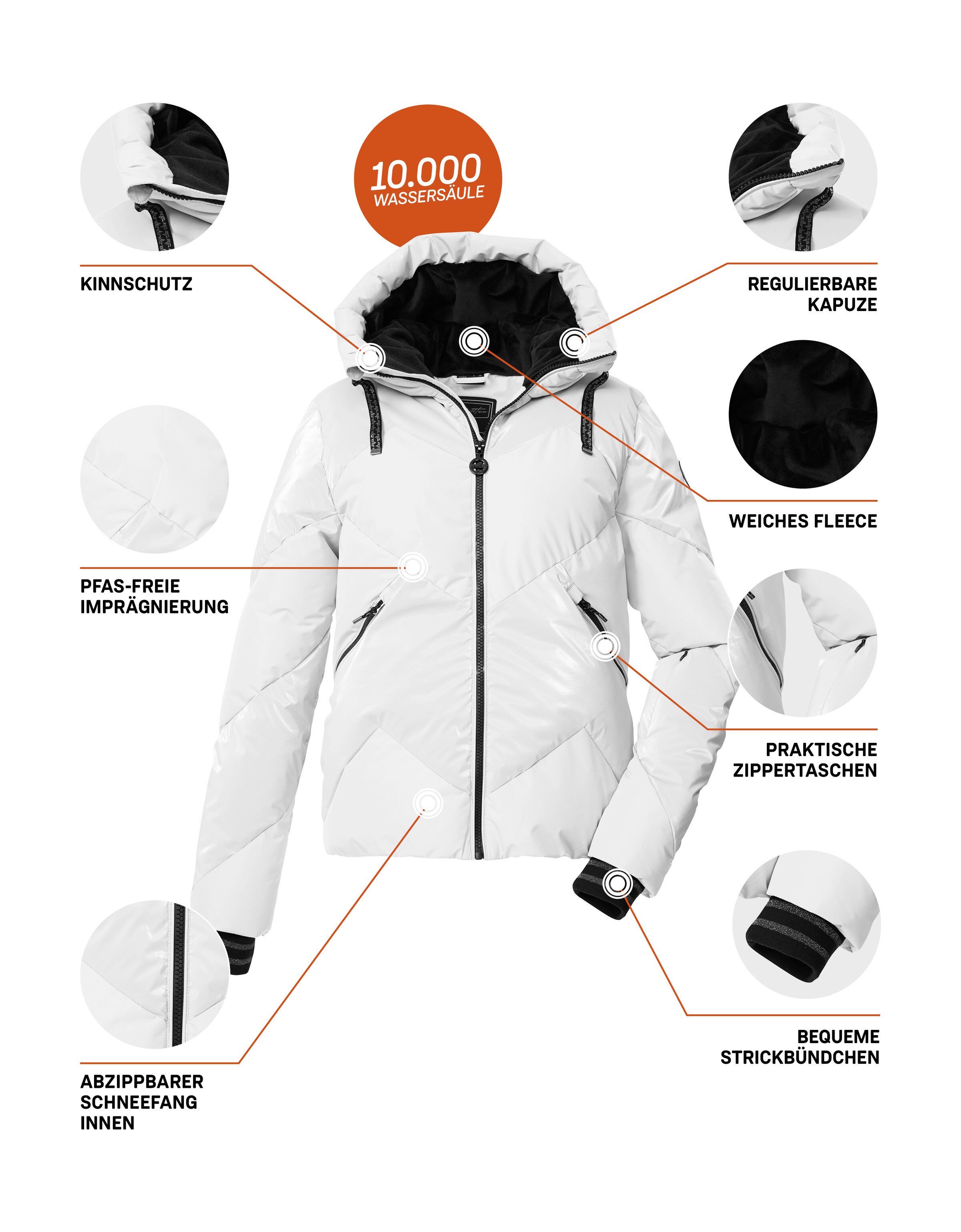 Killtec Ski-jack KSW 113 WMN SKI QLTD JCKT Winddichte skijas met 10.000 mm waterkolom, PFAS-vrij geïmpregneerd