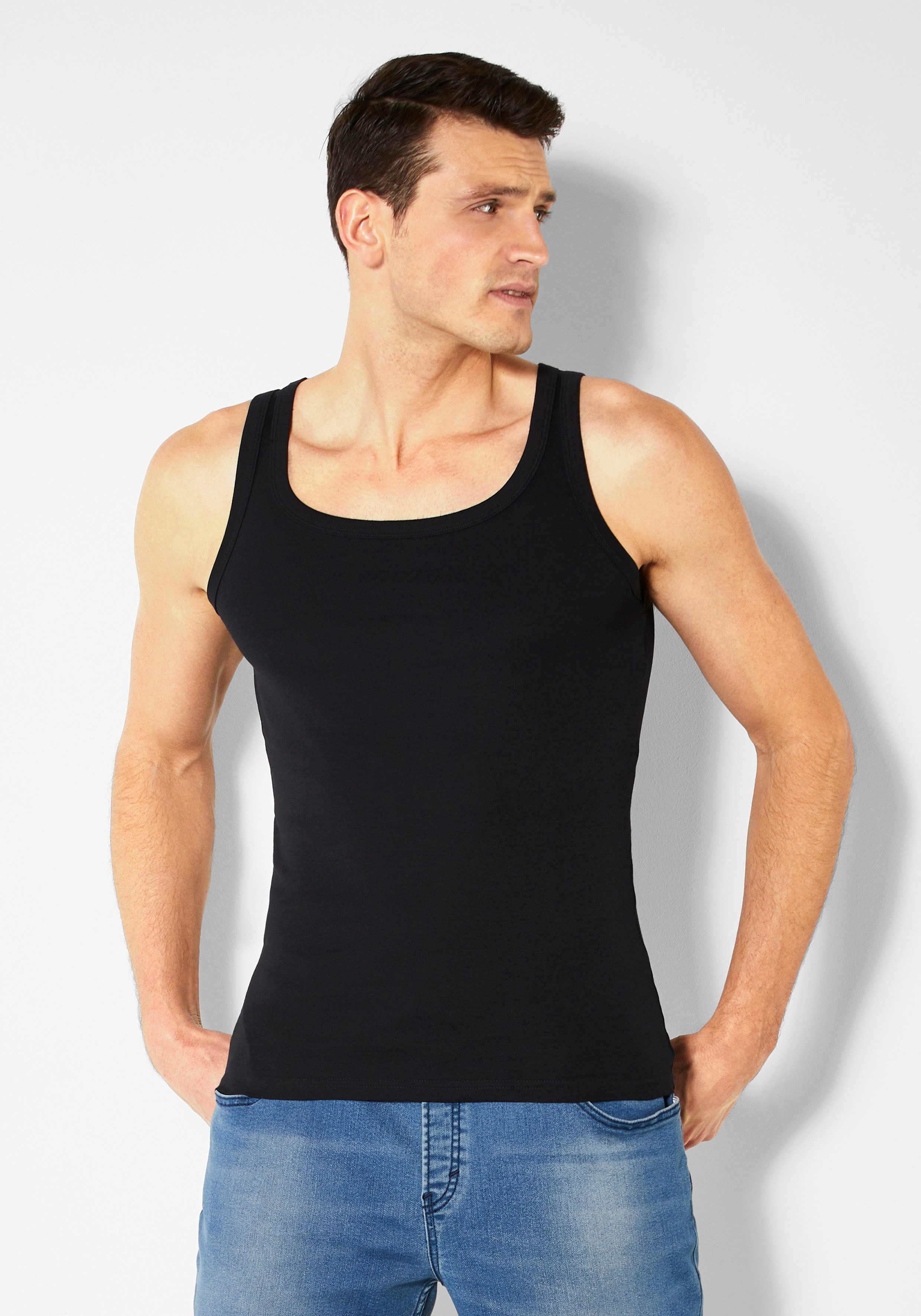 H.I.S Tanktop eenvoudige basic, ook voor eronder (set, 2 stuks)