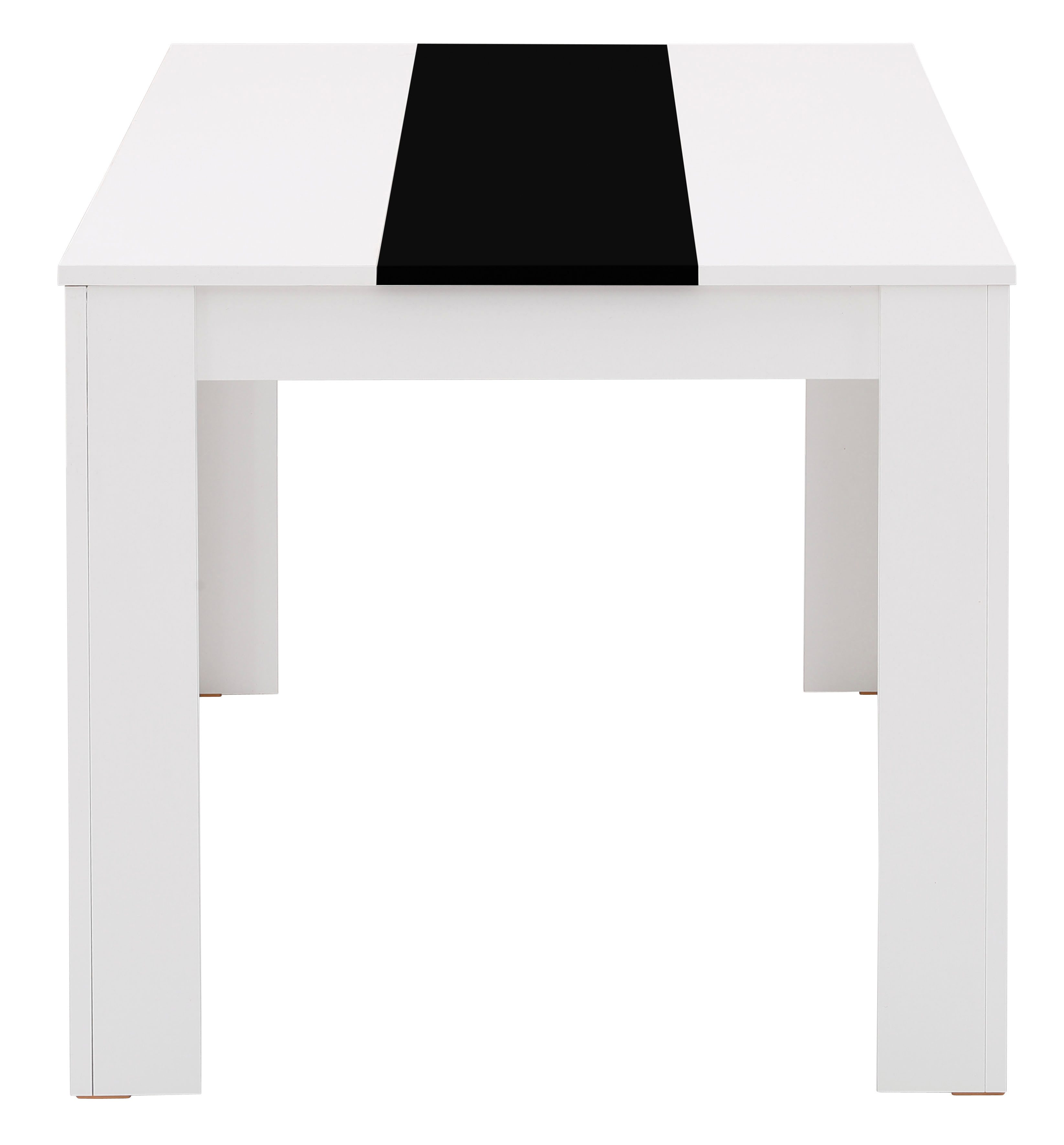 HELA Eettafel Simone Breedte 140 cm, met omkeerbare decoratie/zwart, onze beste prijs