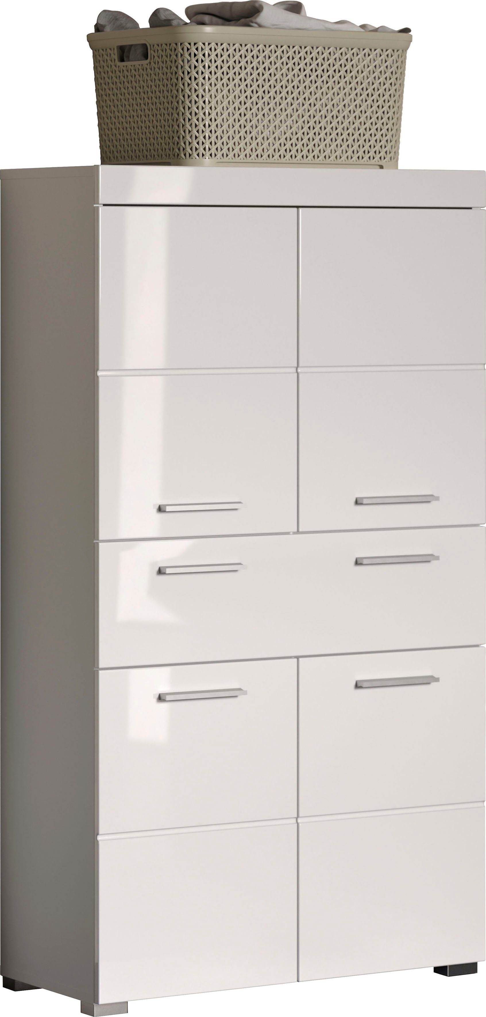 INOSIGN Halfhoge kast Avena Badkamerkast met 1 lade en 4 deuren - afmetingen (B/D/H) 73/31/130 cm
