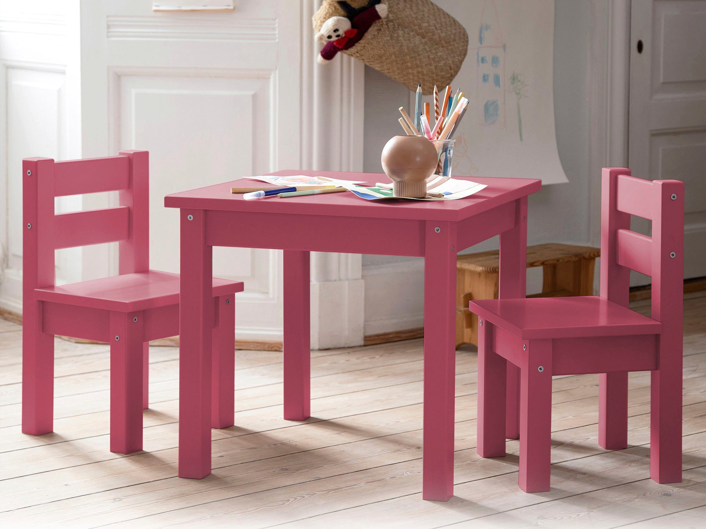Hoppekids Kinderzithoek MADS kinderzithoek in vele kleuren, met twee stoelen (set, 3-delig)