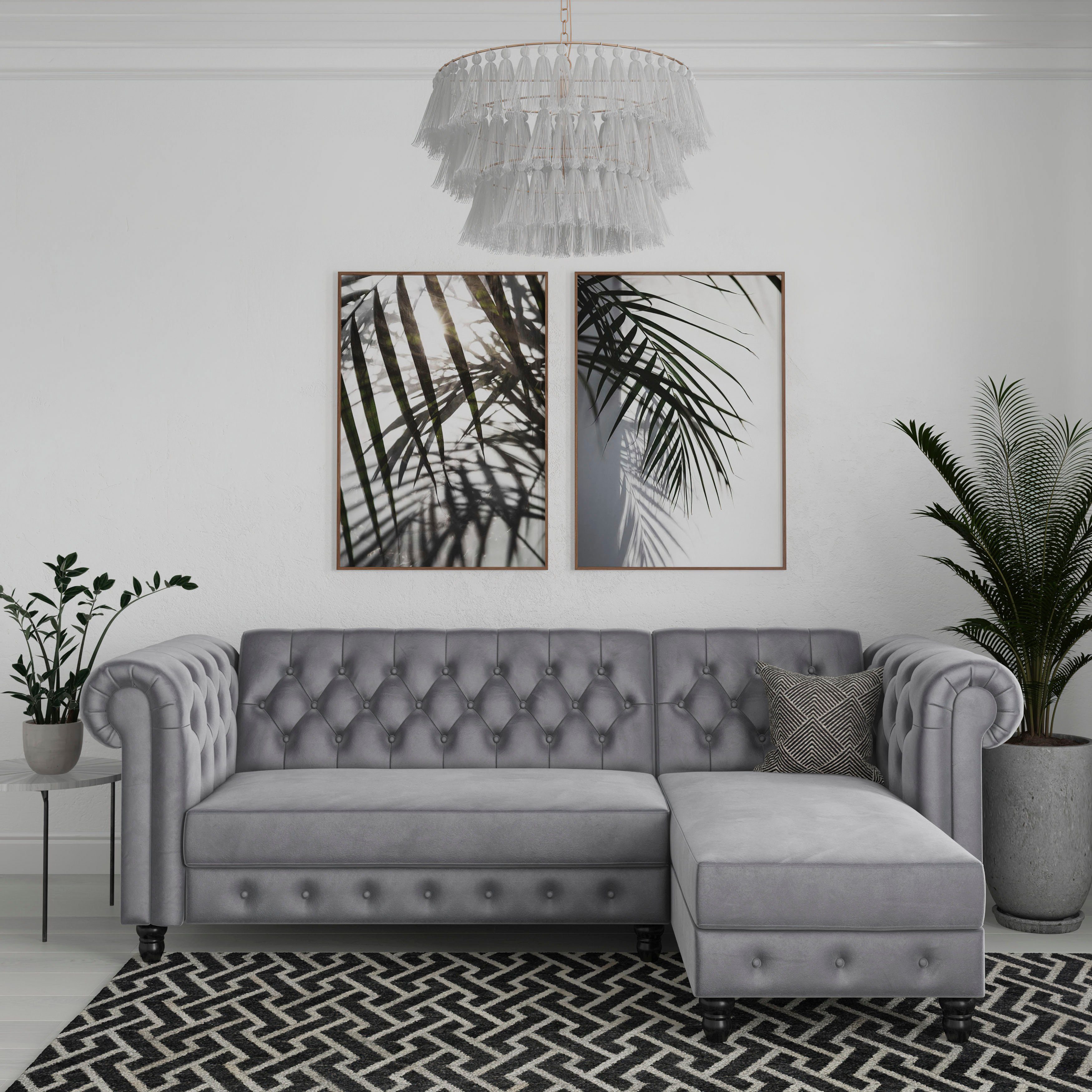 Dorel Home Hoekbank Felix, L-model, 241 cm (ligoppervlak108x195 cm), récamier verwisselbaar,