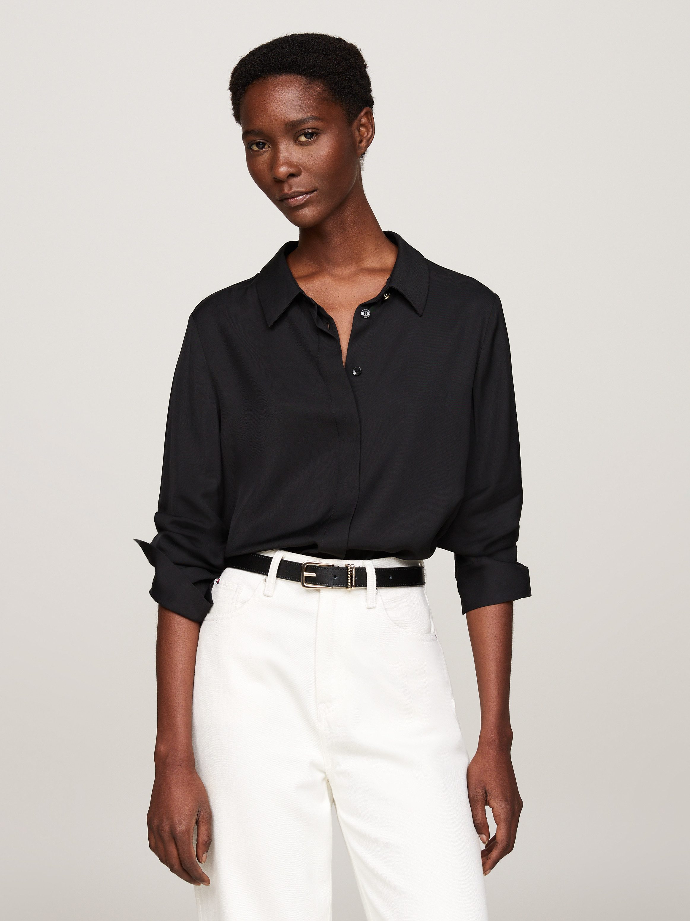 Tommy Hilfiger Blouse met lange mouwen met logovlag