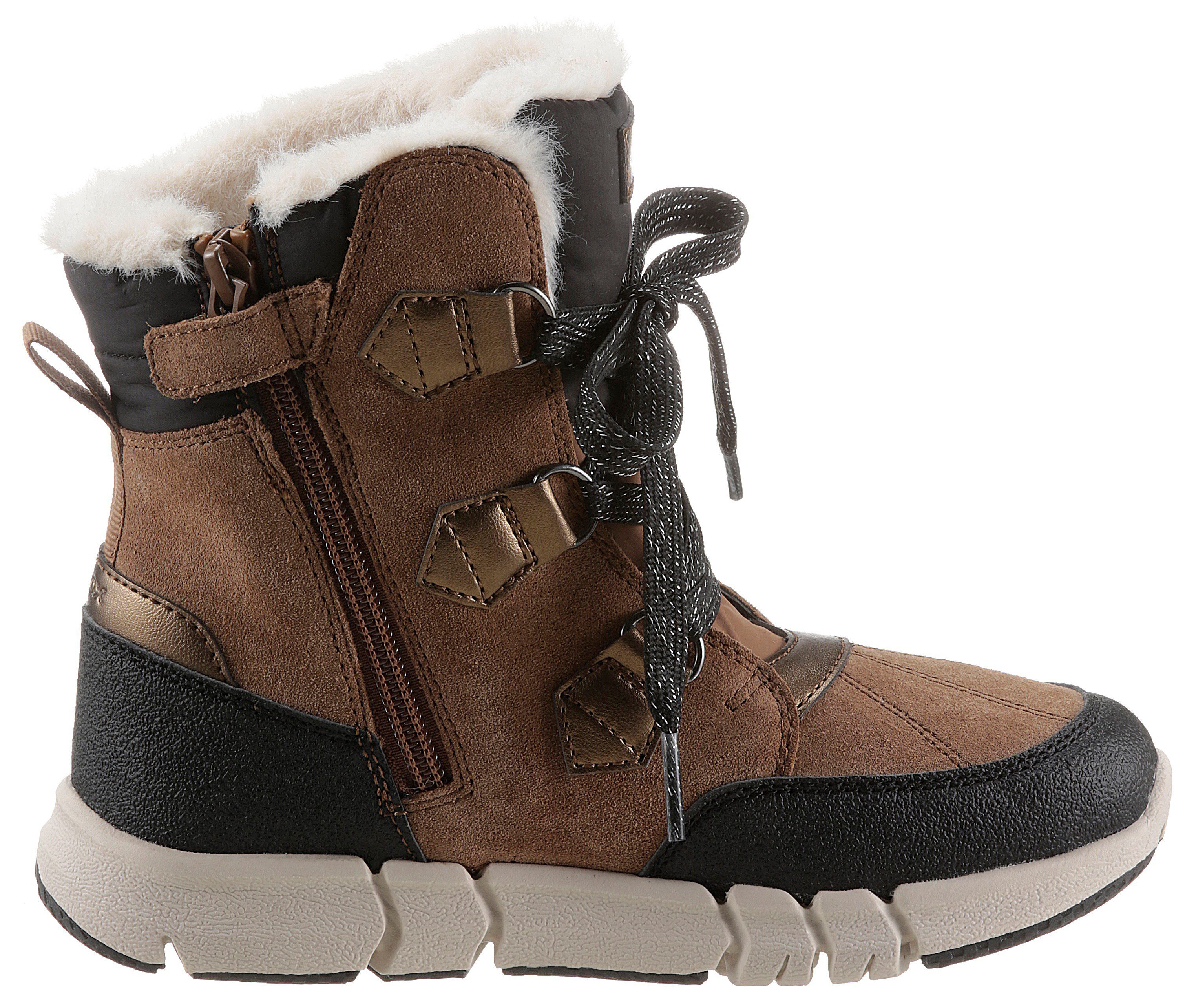 Geox Winterlaarzen J Flexpyper Girl met vetersluiting en ritssluiting