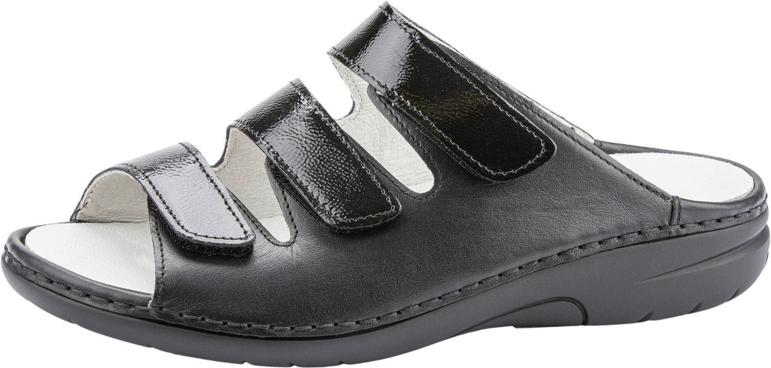 Waldläufer Slippers GUNNA , comfort-schoen, klittenbandschoen, huisschoen in comfortbreedte g (= breed) dames sandaaltjes maat 6 (39) zwart