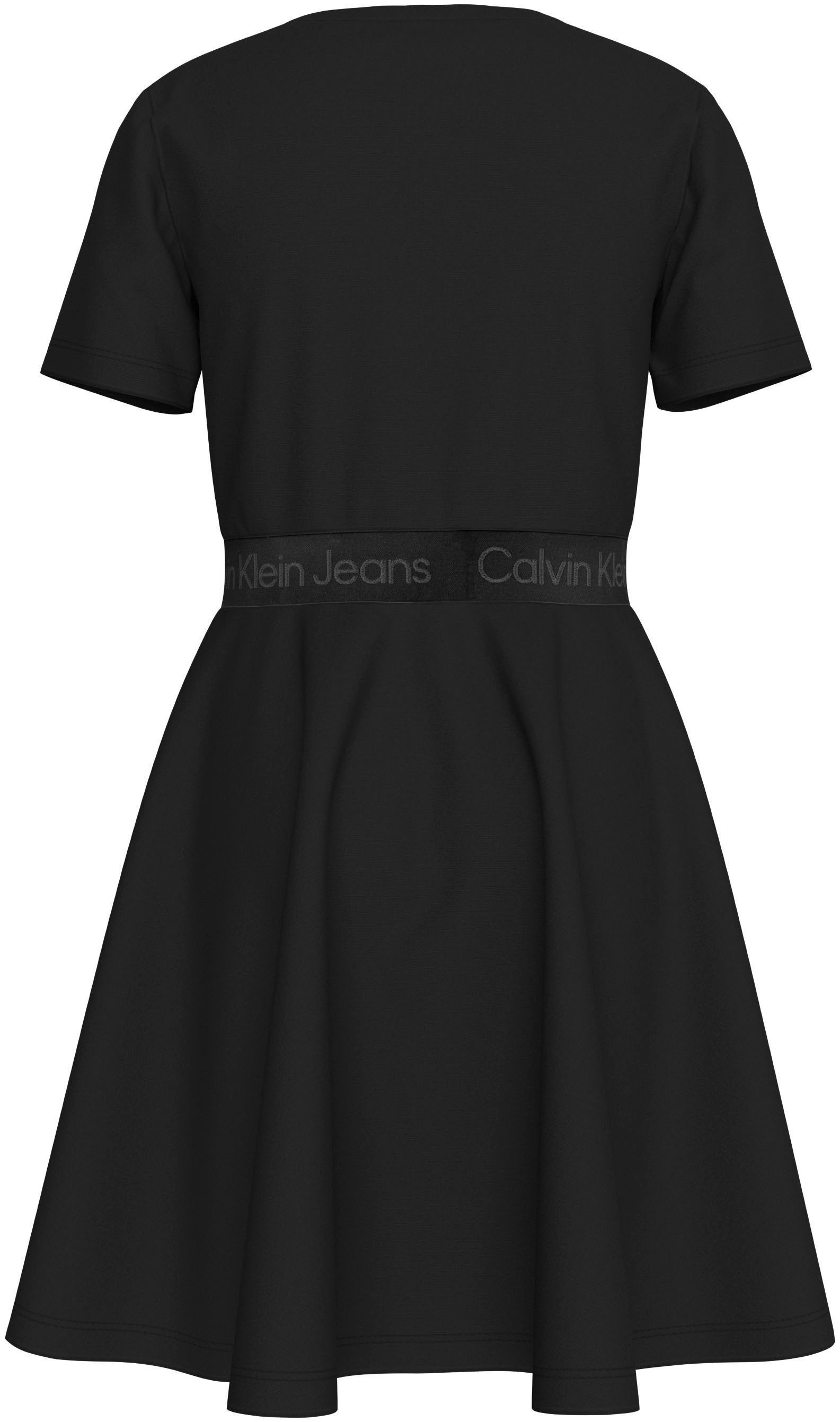Calvin Klein Jerseyjurk PUNTO TAPE FIT FLARE SS DRESS