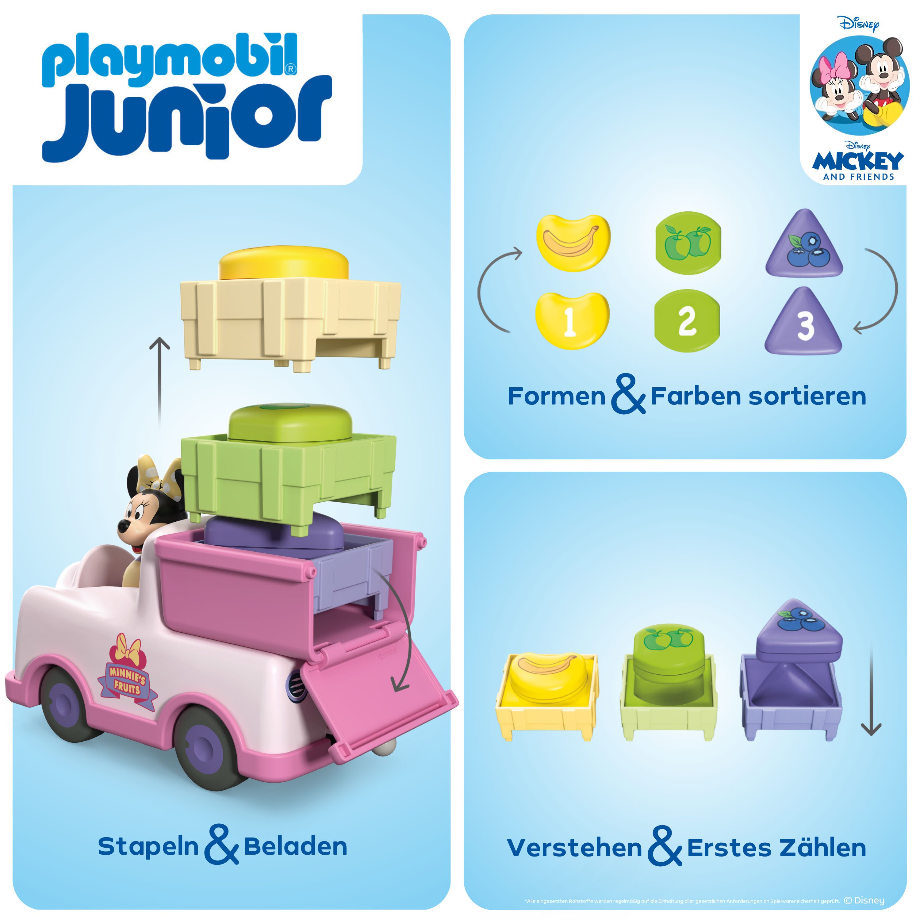 Playmobil® Constructie-speelset Minnie Maus' Obst-Transporter mit Sortierspaß (71770) JUNIOR & Disney (8-delig)